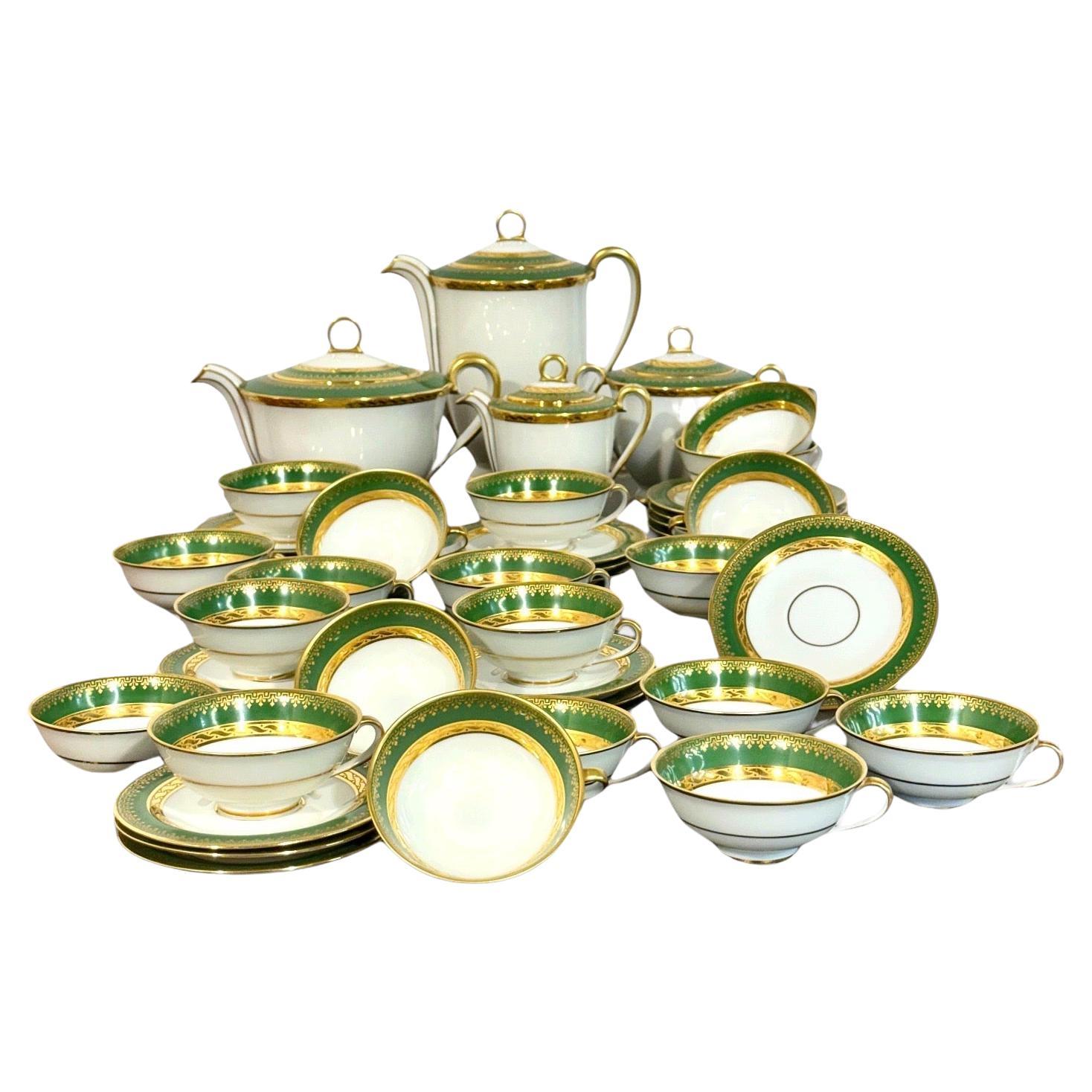 Art Deco Limoges "Unic" Porcelain Tea & Coffee Service, 44 Pieces