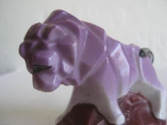 Art Deco Lion Cubist Figural Porcelain Toothpick Holder Vase Figurine by Nippon