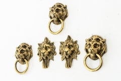Art Deco Lion hooks set of 5 vienna around 1920s