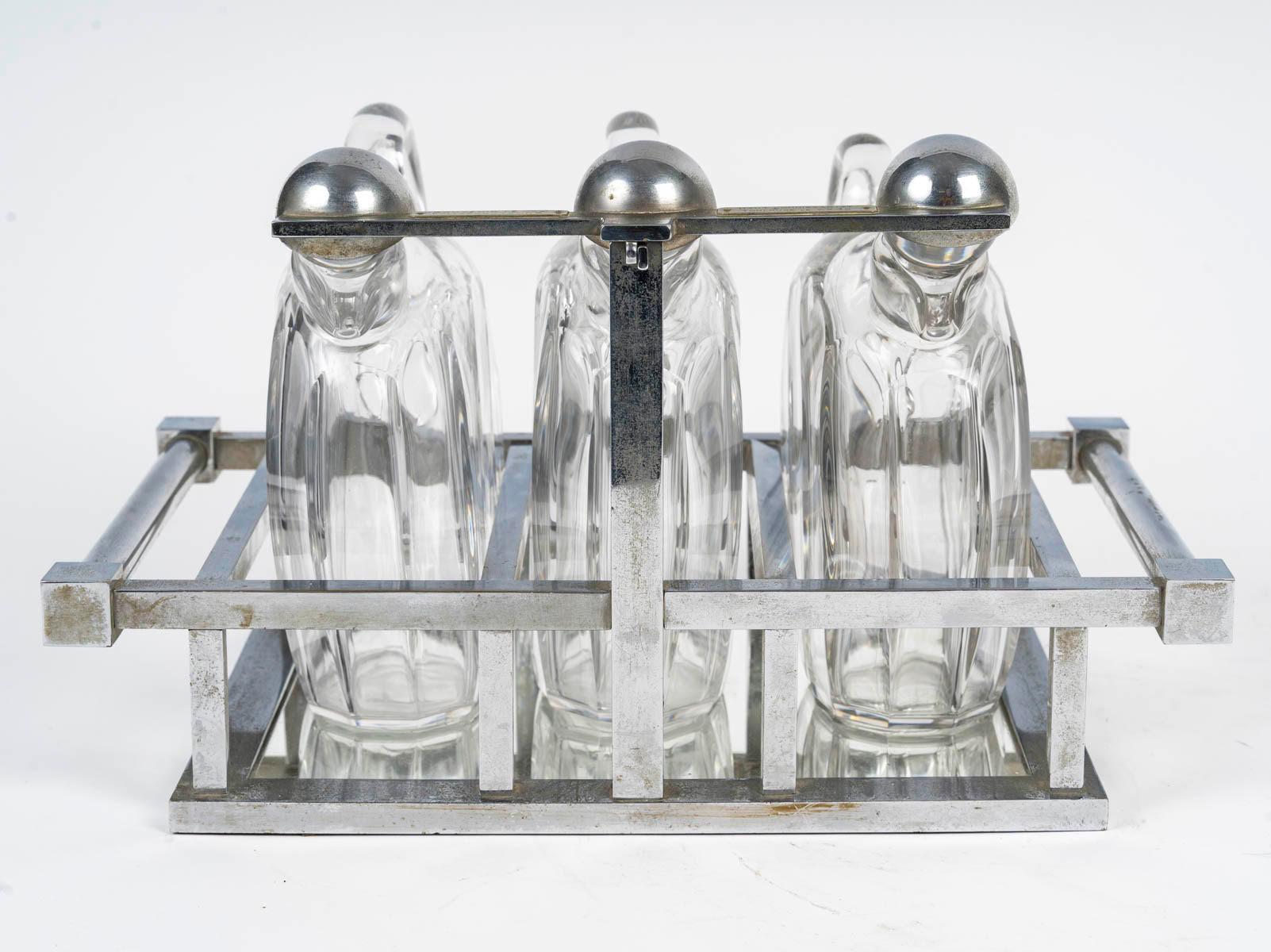 Licorera Art Decó de Baccarat y Adnet, hacia 1930. en Bueno Estado en Saint-Ouen, FR