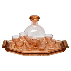 Vintage Art Deco Liqueur Set by De Rupel, Boom, Belgium, with Serving Tray, circa 1938