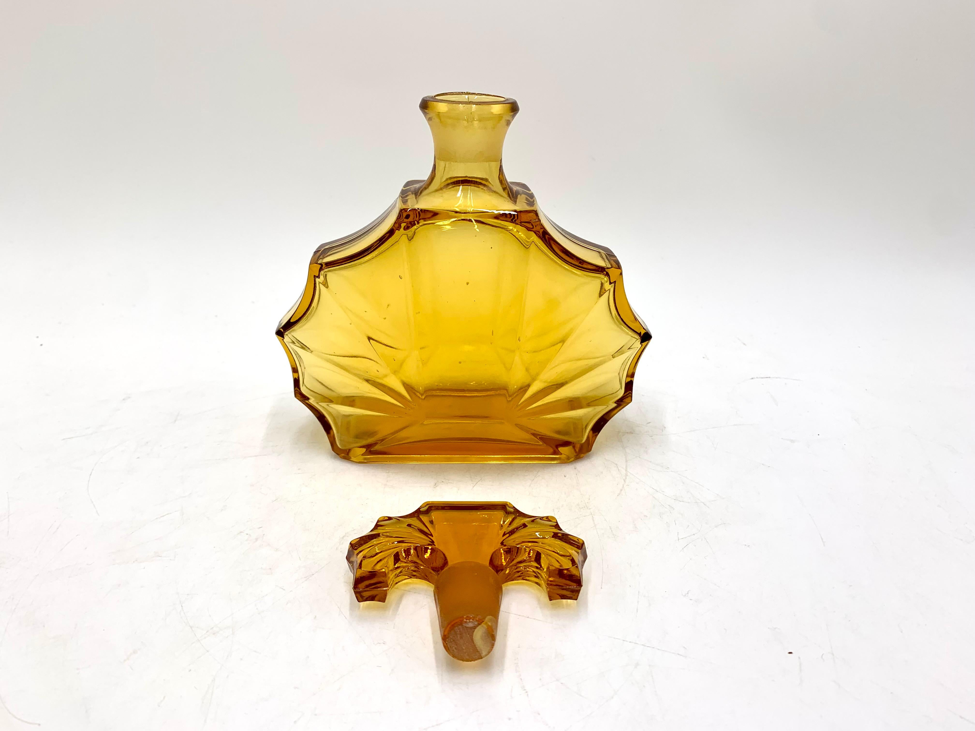 Glass Art Deco Liqueur Set, Hermanova Hut, Czech Republic, 1930s For Sale