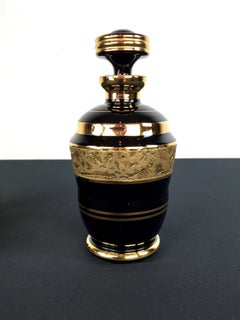 Art Deco Liquor Set Black and Gold, De Rupel Boom, Belgium