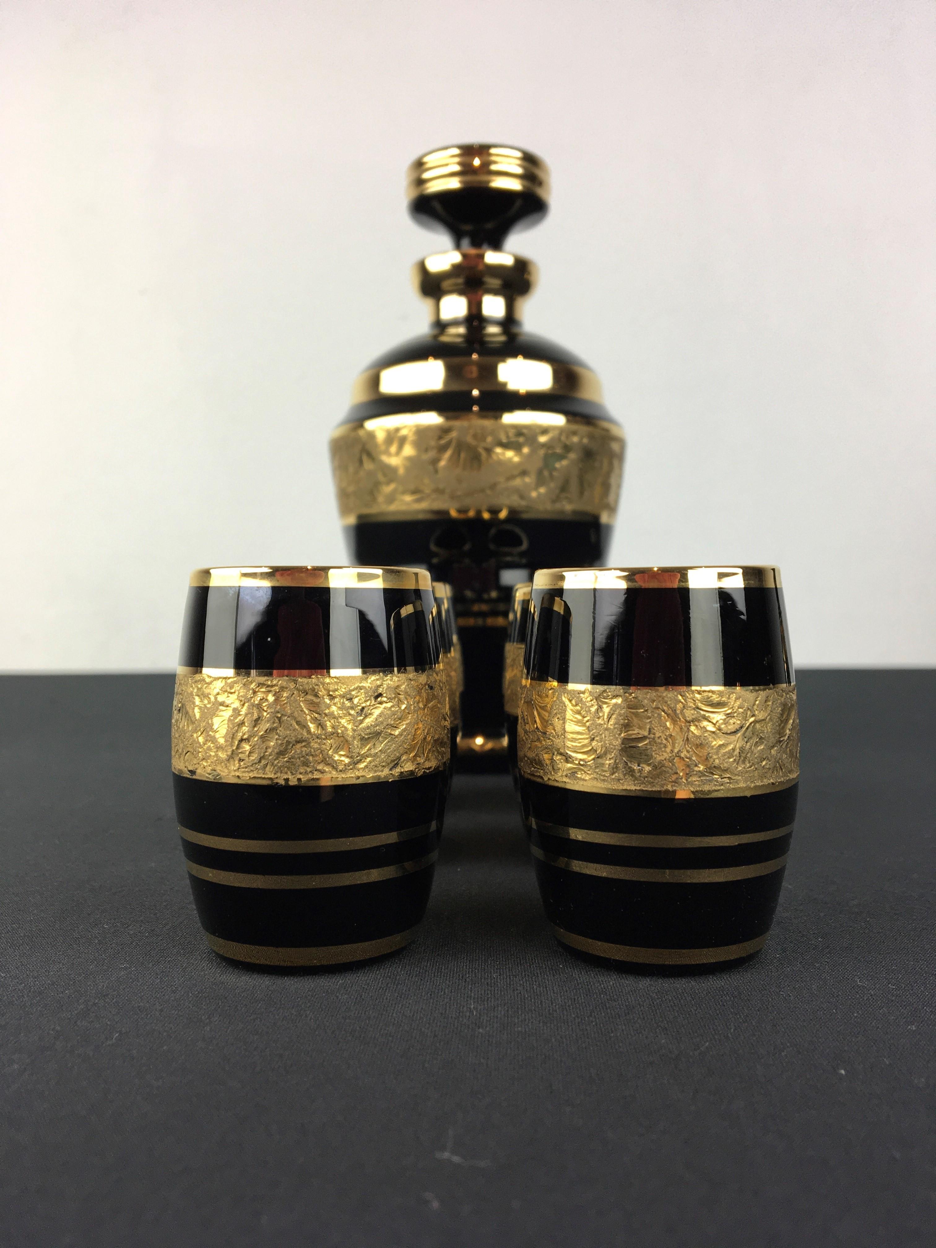 Art Deco Liquor Set Black and Gold, De Rupel Boom, Belgium For Sale 11