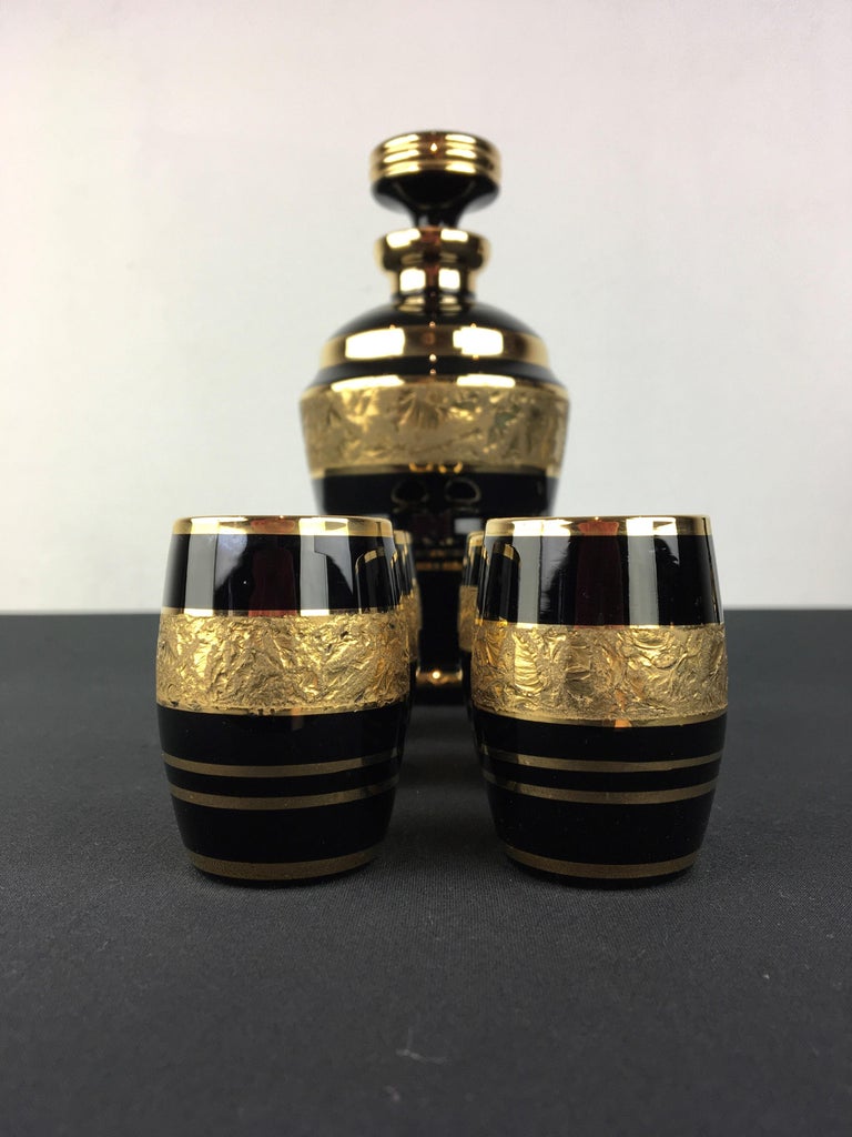 Art Deco Liquor Set Black and Gold, De Rupel Boom, Belgium For Sale at  1stDibs