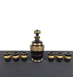 Art Deco Liquor Set in Black and Gold, De Rupel Boom, Belgium