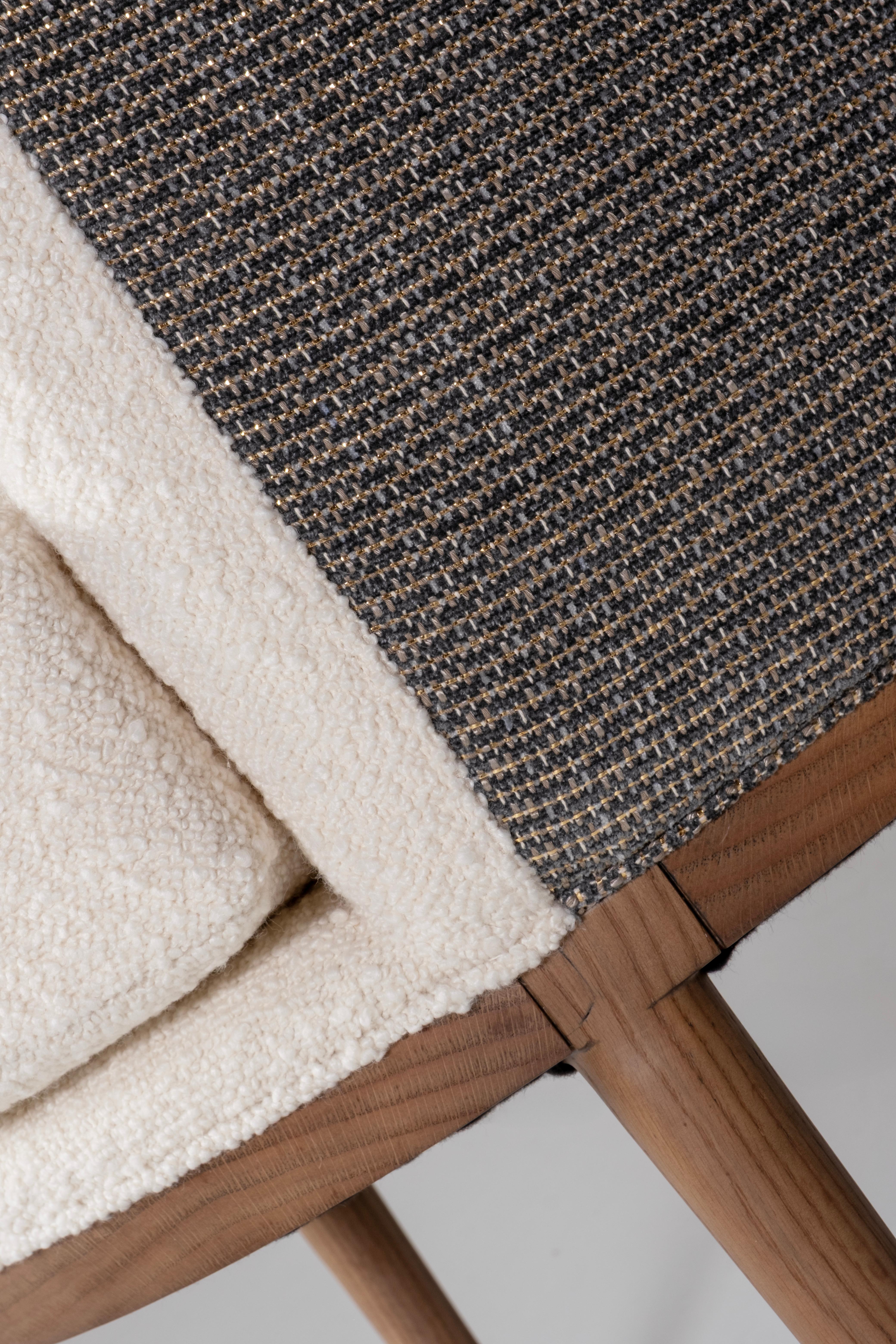 Sillón Lisboa Art Decó, Chenilla, Roble, Bouclé Hecho a mano por Greenapple en venta 2