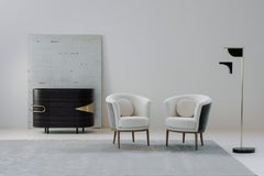 Sillón Lisboa Art Decó, Mohair, Roble, Bouclé Hecho a mano por Greenapple