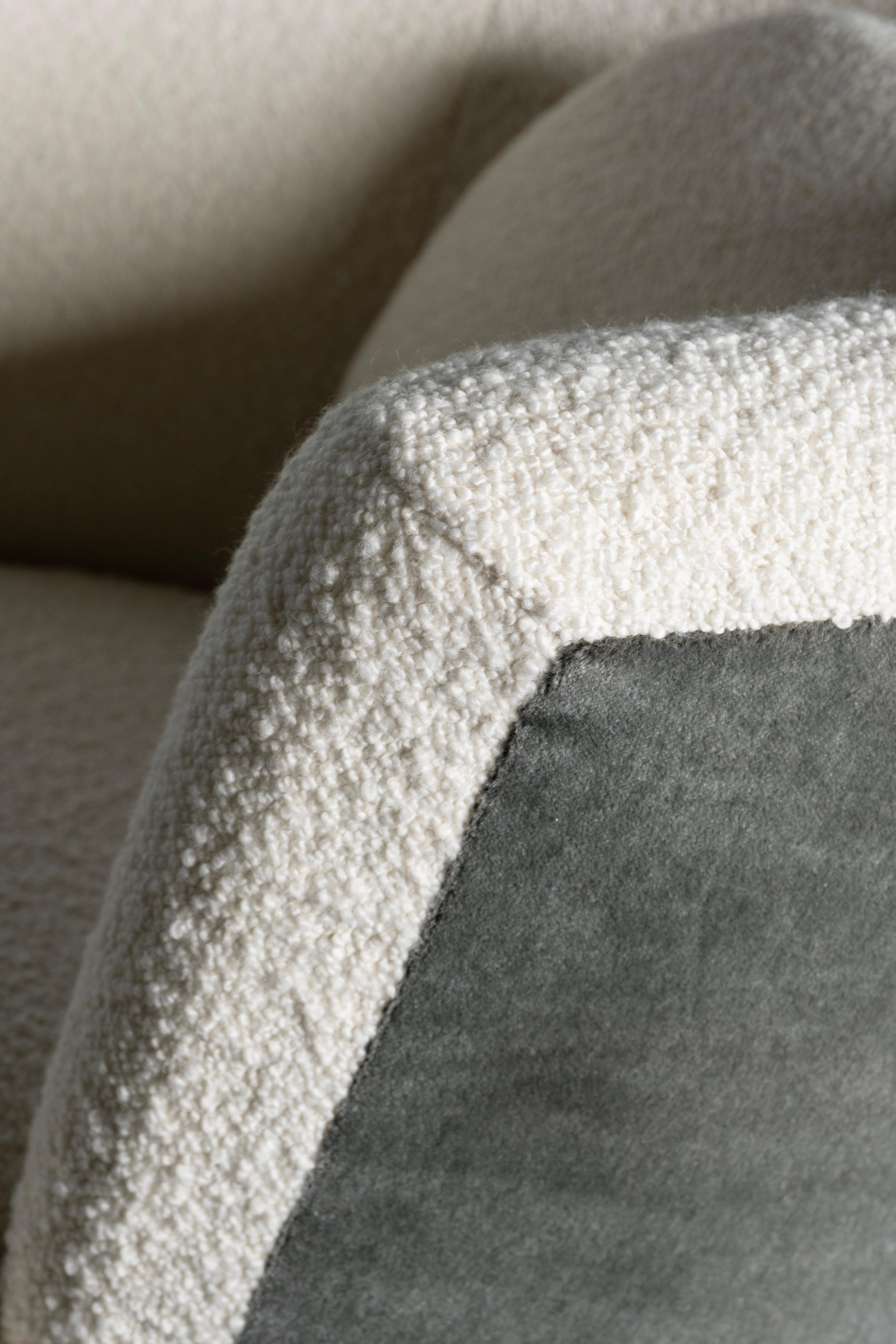 Chaise longue Art déco Lisboa, Mohair, Oak, Bouclé Fait main par Greenapple en vente 3