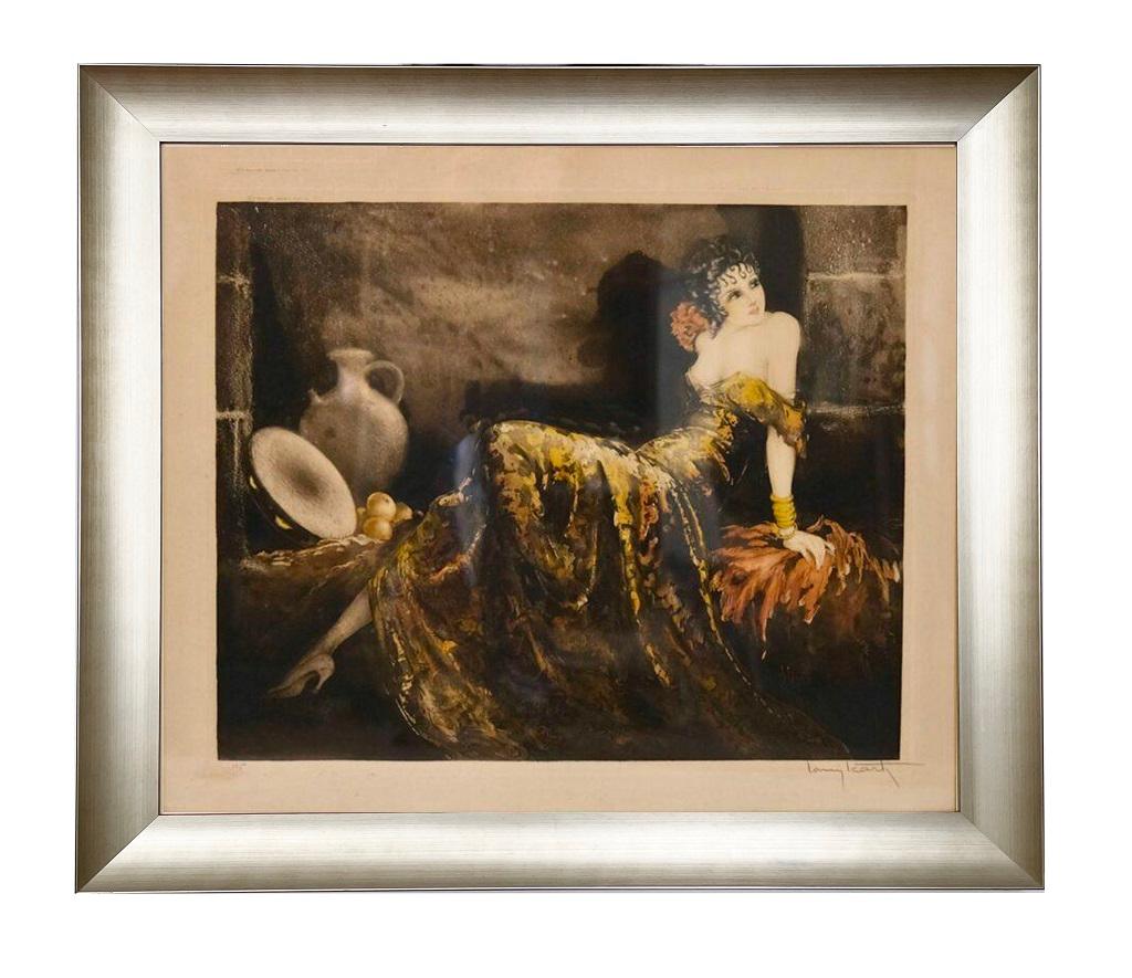 Art Deco lithograph by “Louis Icart” (Glas) im Angebot