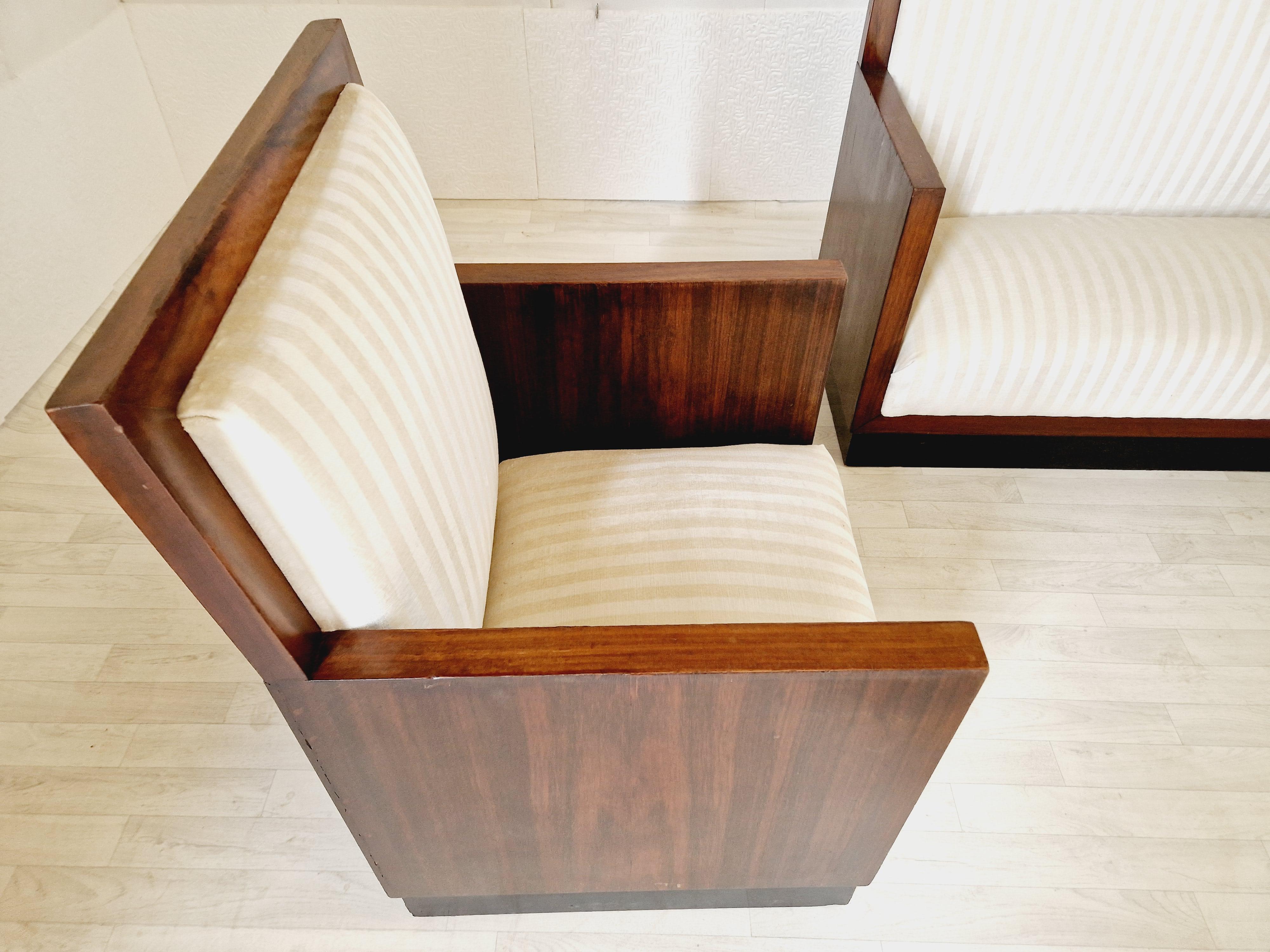 Art Deco Wohnzimmer Set Cube Minimalist Sofa und Stühle im Angebot 6