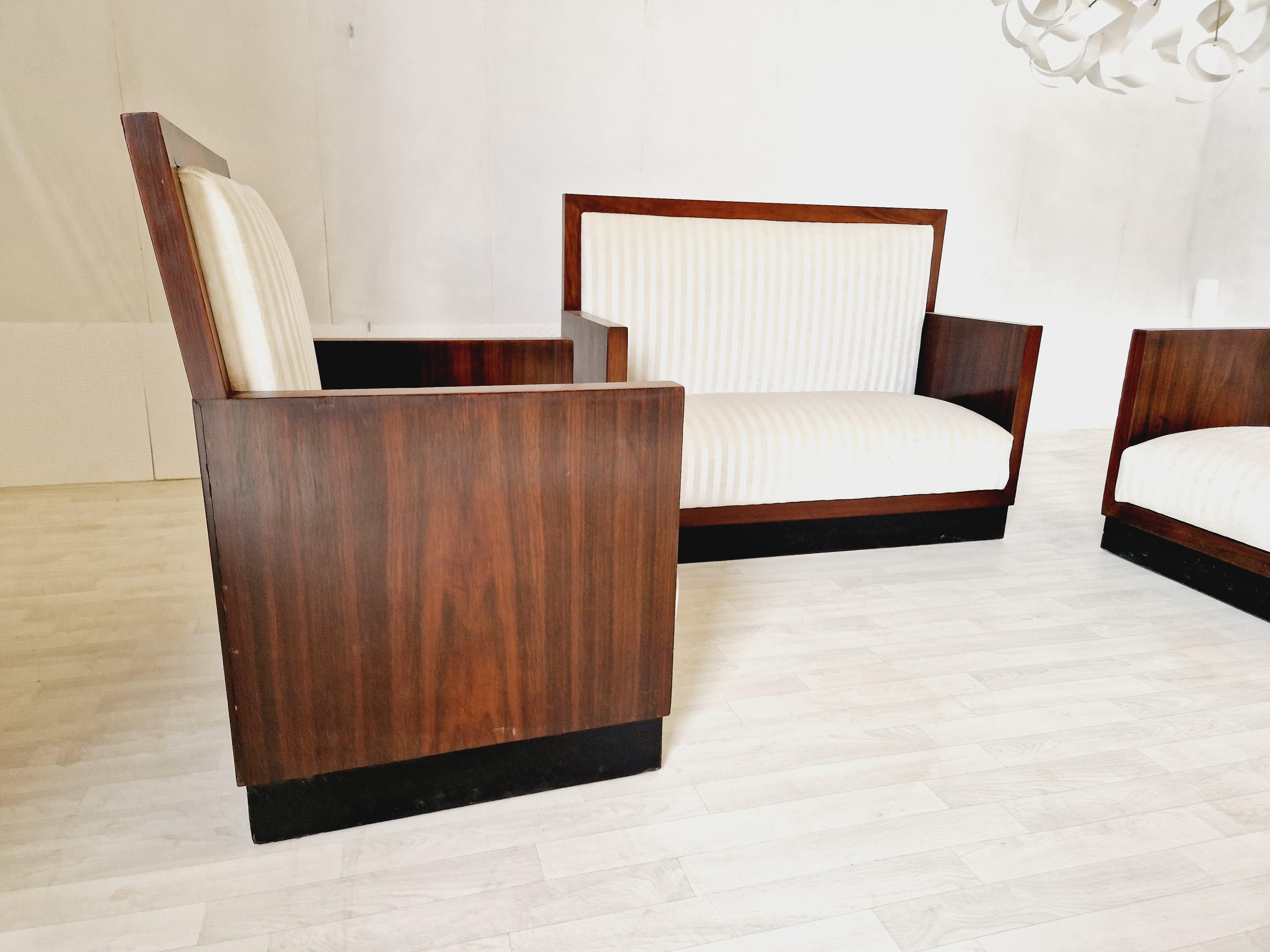 Art Deco Wohnzimmer Set Cube Minimalist Sofa und Stühle im Angebot 7