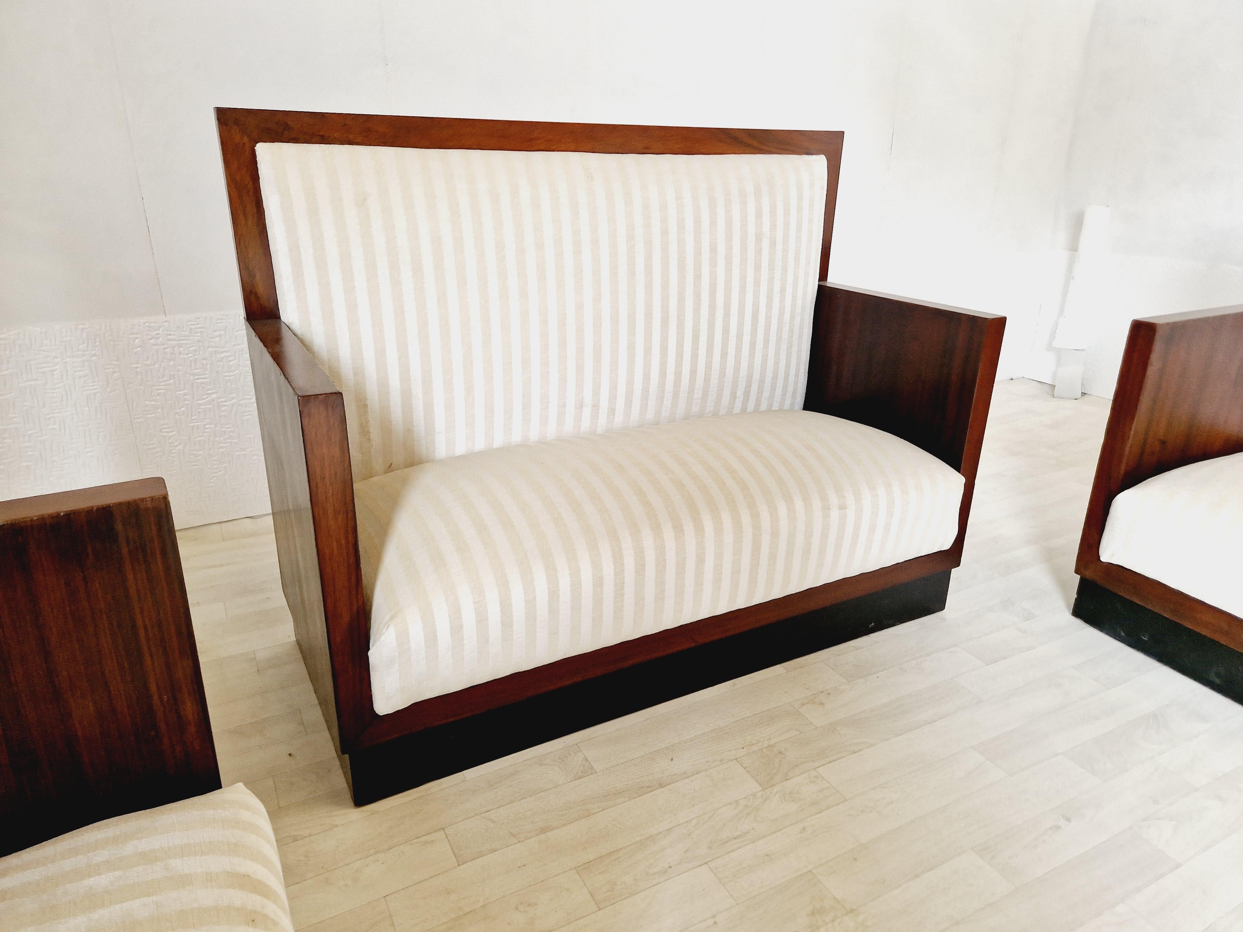 Art Deco Wohnzimmer Set Cube Minimalist Sofa und Stühle im Angebot 8