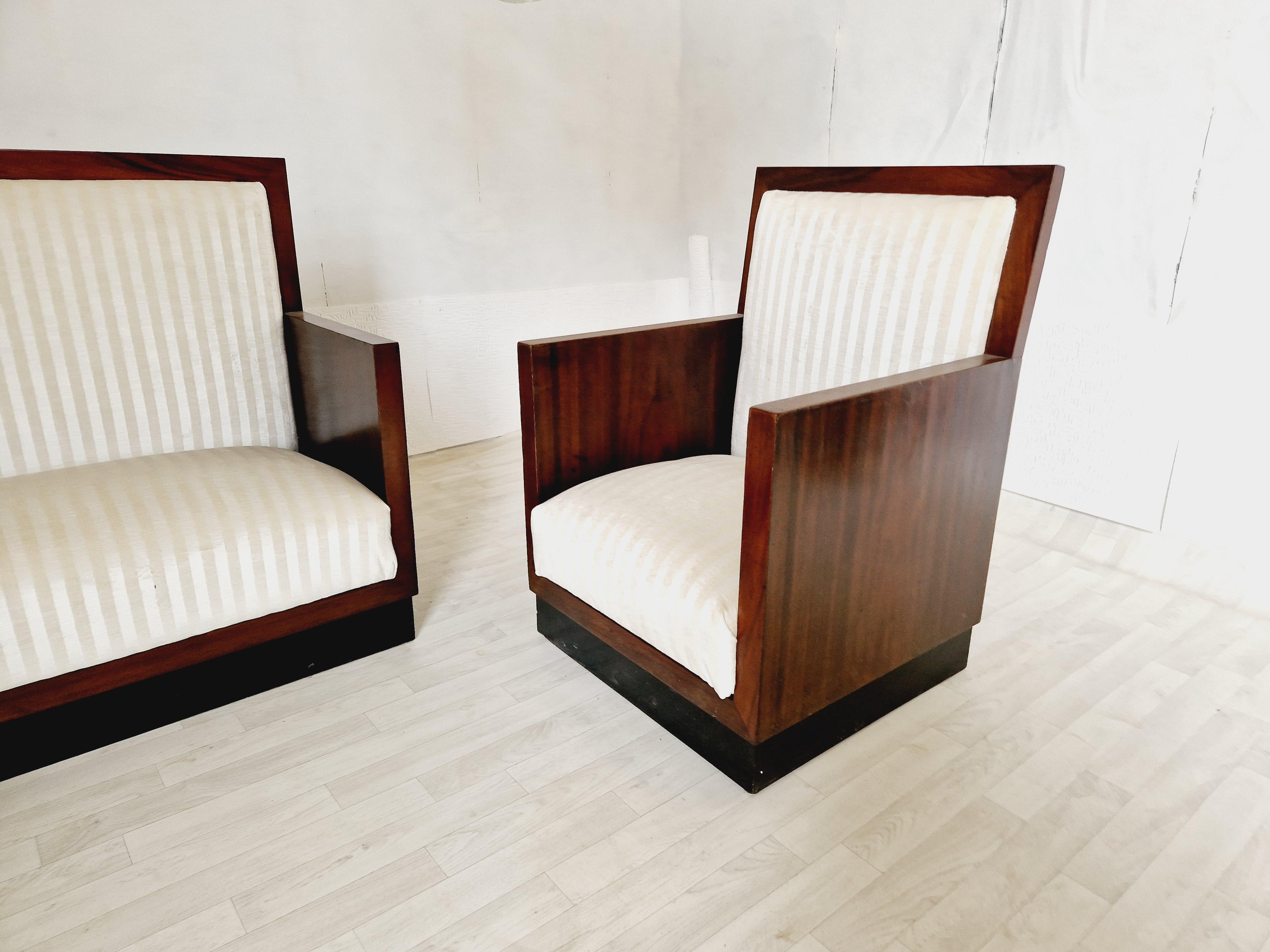 Art Deco Wohnzimmer Set Cube Minimalist Sofa und Stühle im Angebot 10