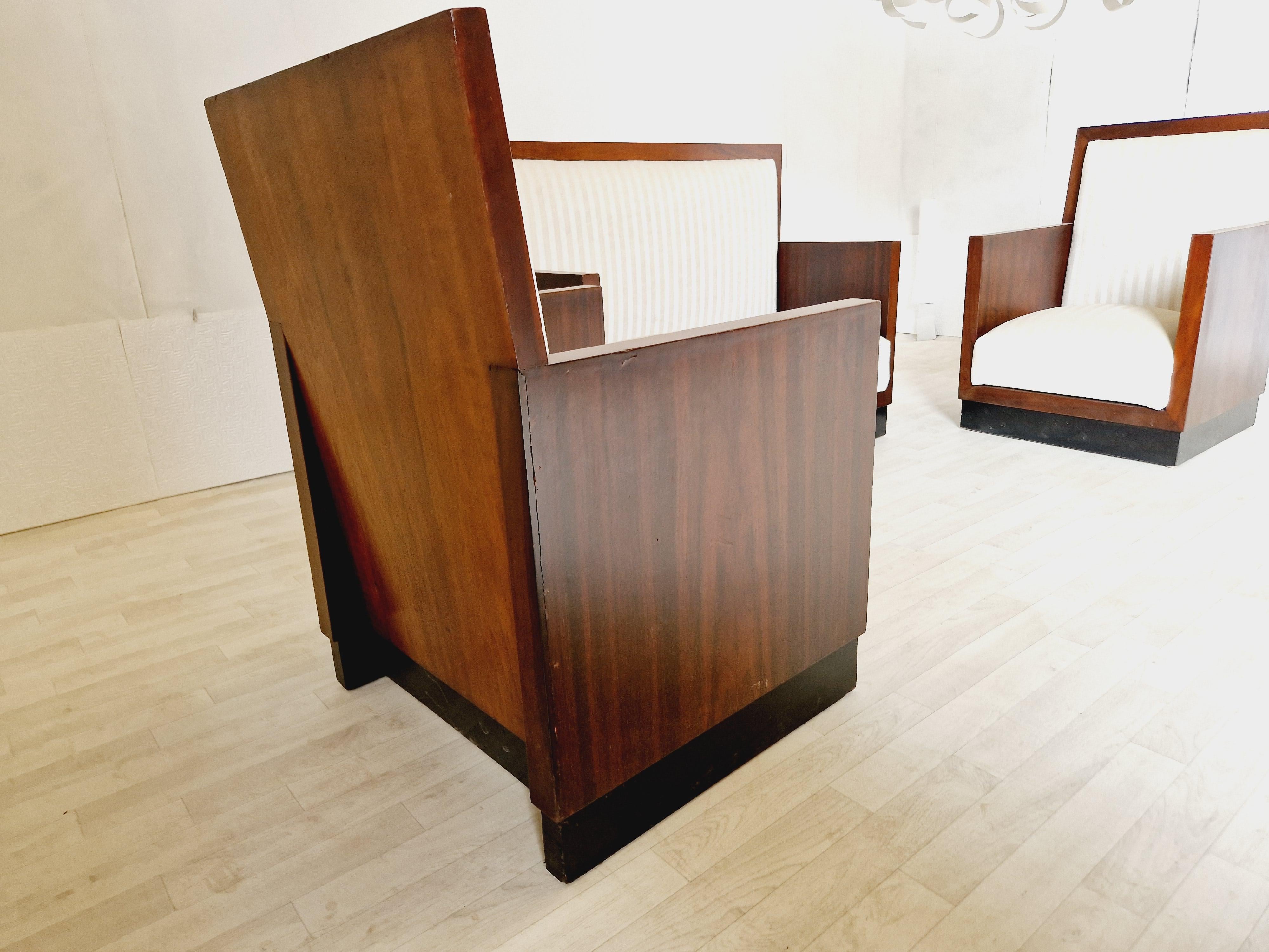 Art Deco Wohnzimmer Set Cube Minimalist Sofa und Stühle (20. Jahrhundert) im Angebot