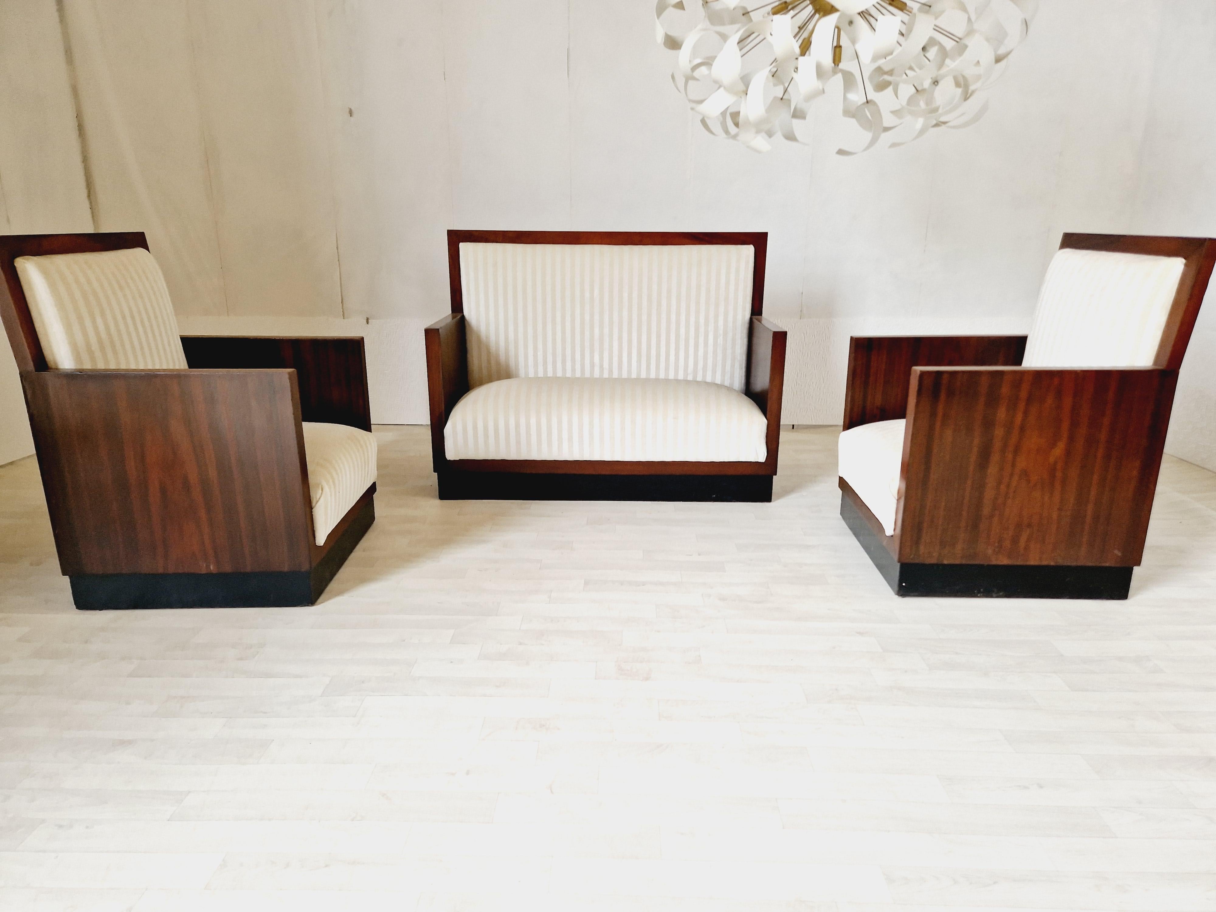 Art Deco Wohnzimmer Set Cube Minimalist Sofa und Stühle im Angebot 1