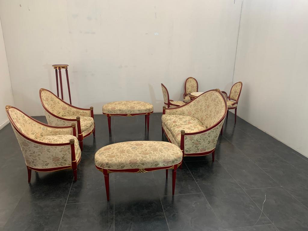 Art Deco Living Room Set with Tea Corner, Set of 11 In Good Condition For Sale In Montelabbate, PU