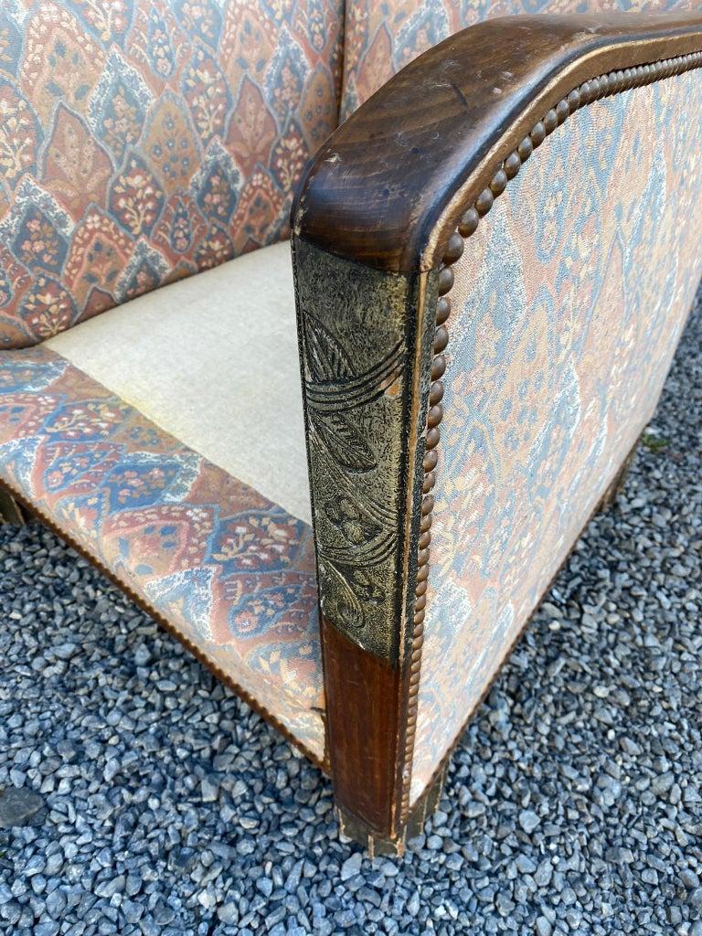 Art Deco living room suite, circa 1930 5 armchairs and a two-seat bench. For Sale 4