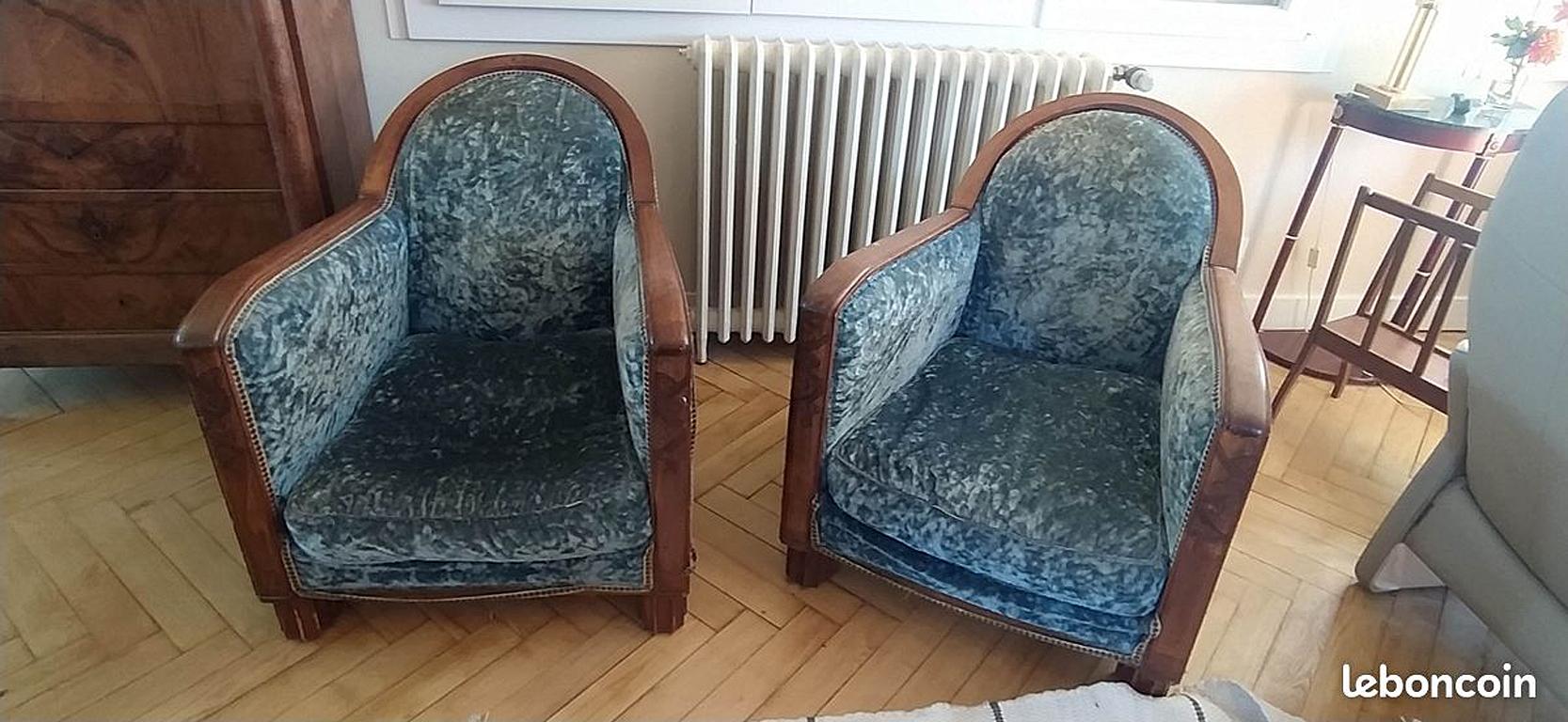 Art Deco living room suite, circa 1930 5 armchairs and a two-seat bench. For Sale 6