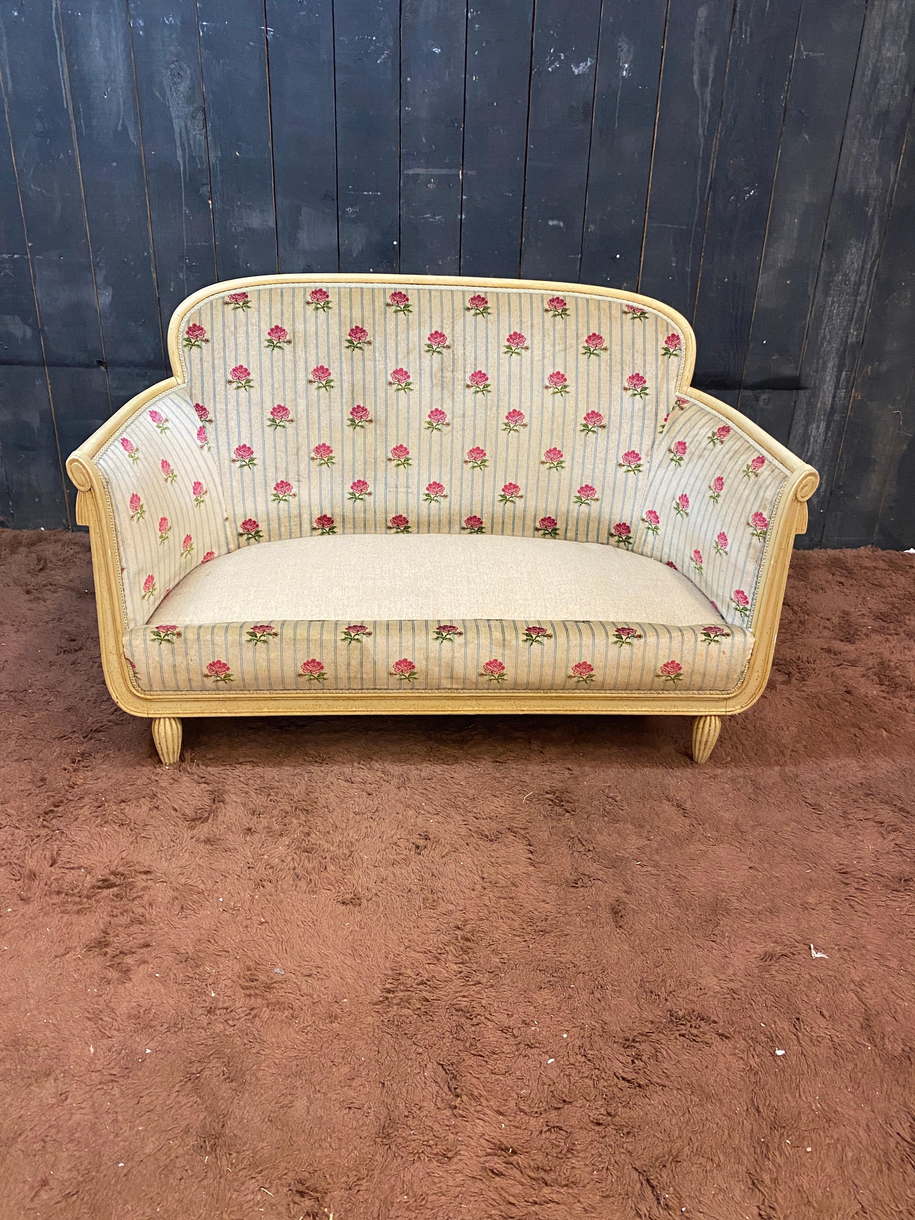 suite de salon Art déco, vers 1920/1930 Deux fauteuils, deux chaises et un canapé en vente 5