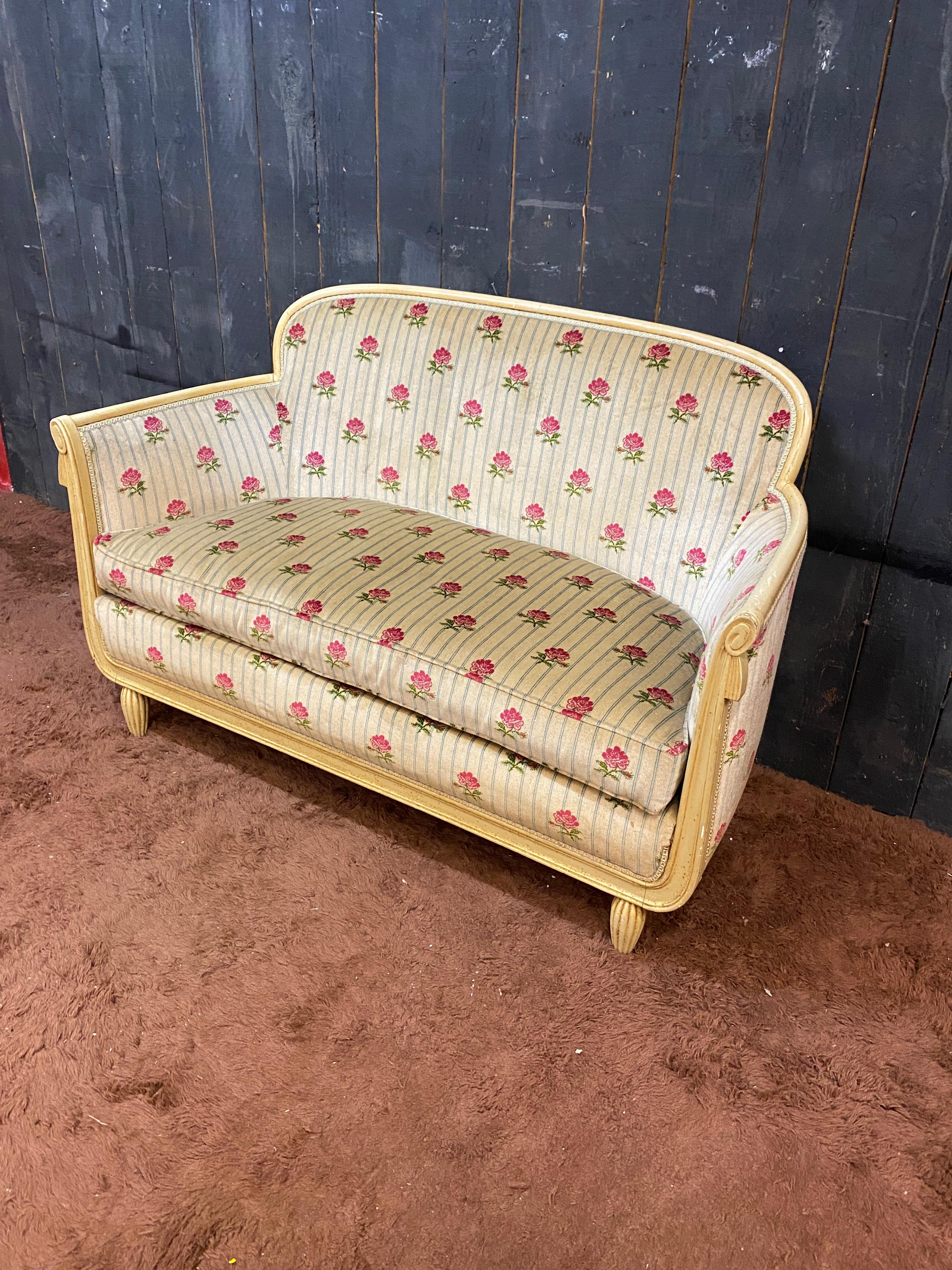suite de salon Art déco, vers 1920/1930 Deux fauteuils, deux chaises et un canapé en vente 7