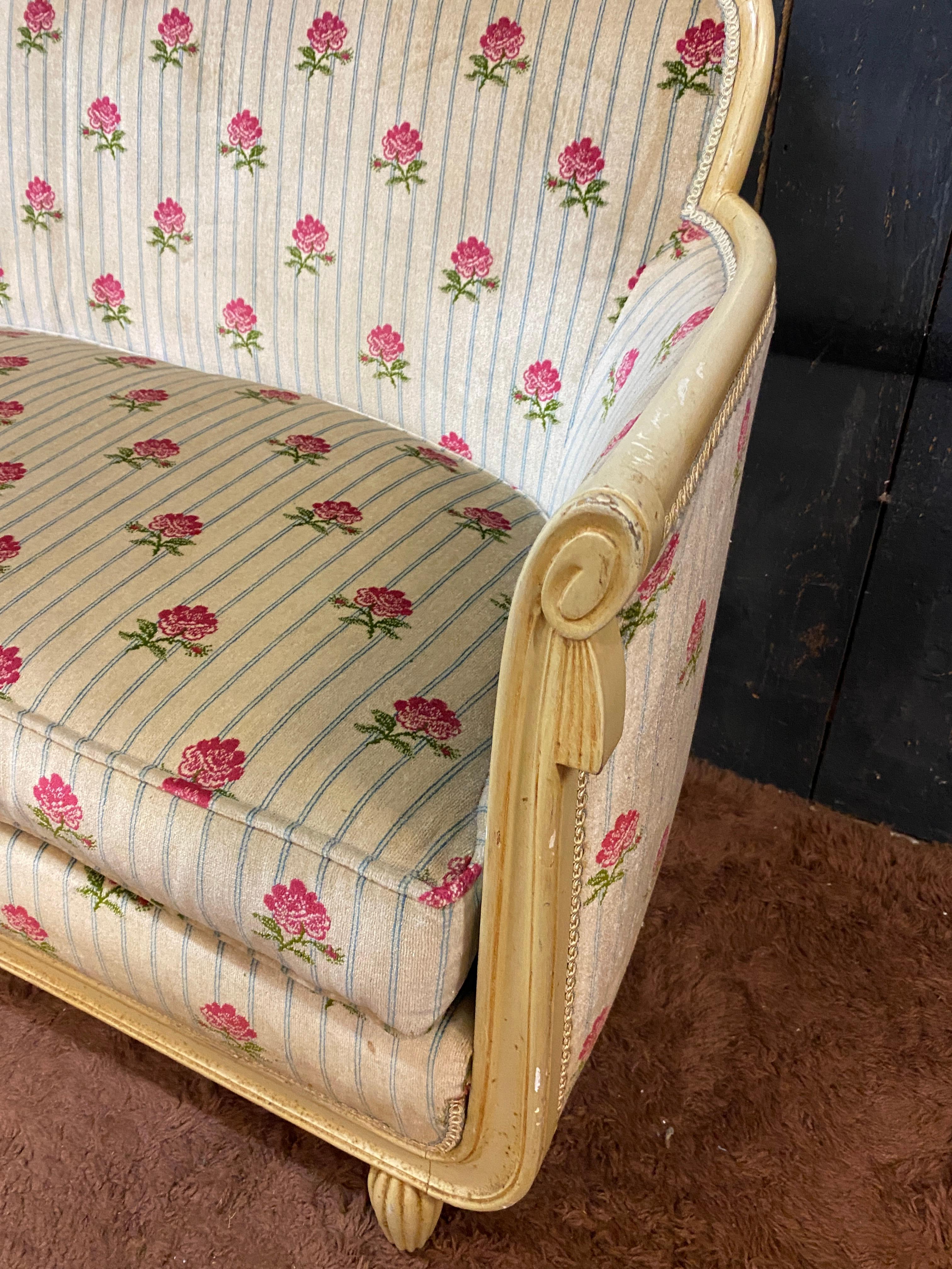 suite de salon Art déco, vers 1920/1930 Deux fauteuils, deux chaises et un canapé en vente 8