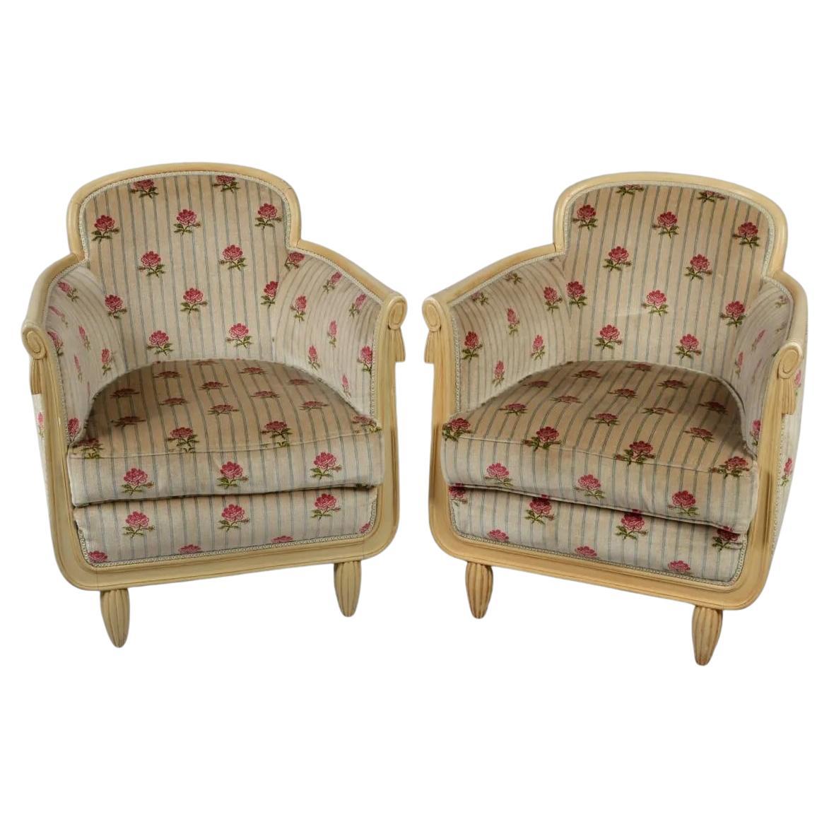 Suite de salon Art Déco, circa 1920/1930 Deux fauteuils ,deux chaises et un canapé
Peut être séparé.
 fauteuils : 75x62x65 cm 
chaises : 89x42x50 cm
canapé : 81x122x63 cm