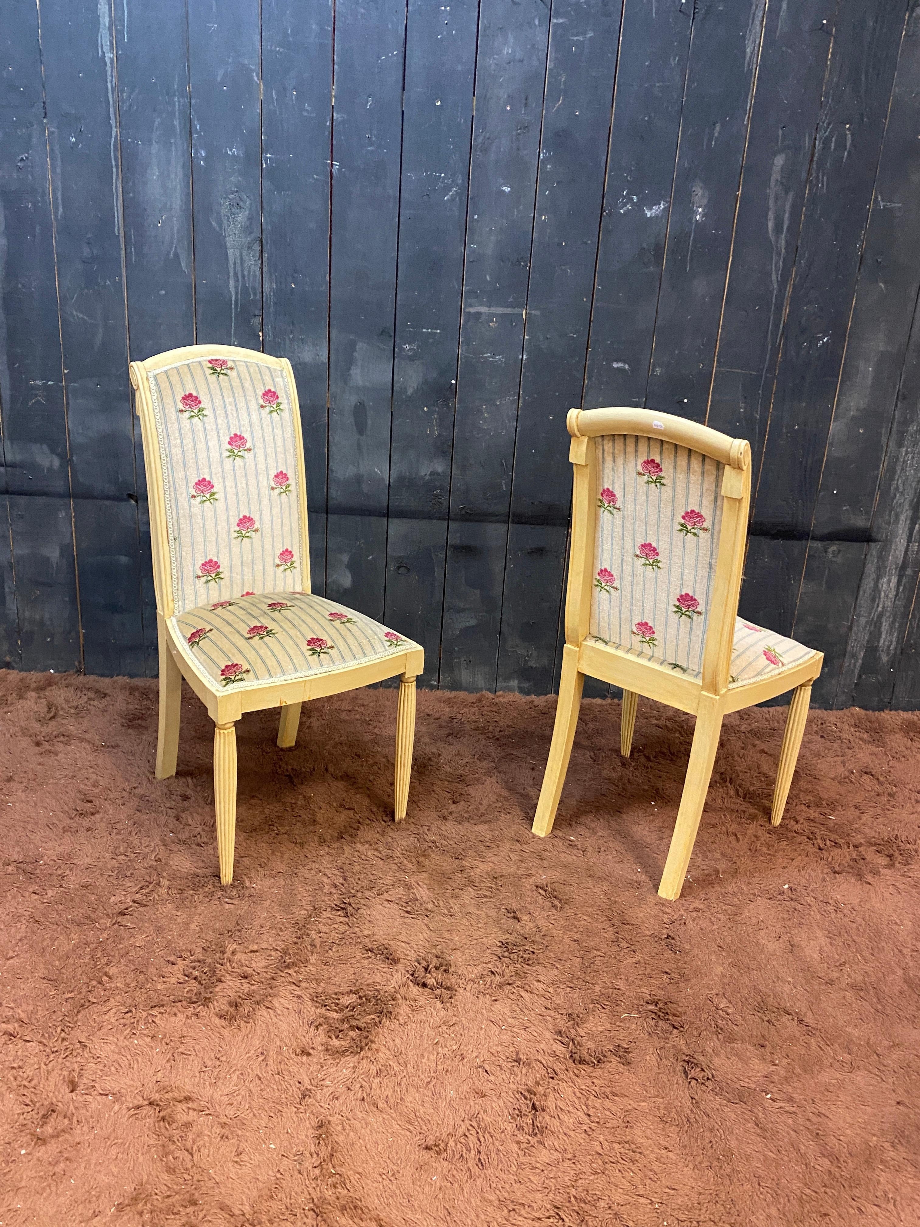 suite de salon Art déco, vers 1920/1930 Deux fauteuils, deux chaises et un canapé en vente 1