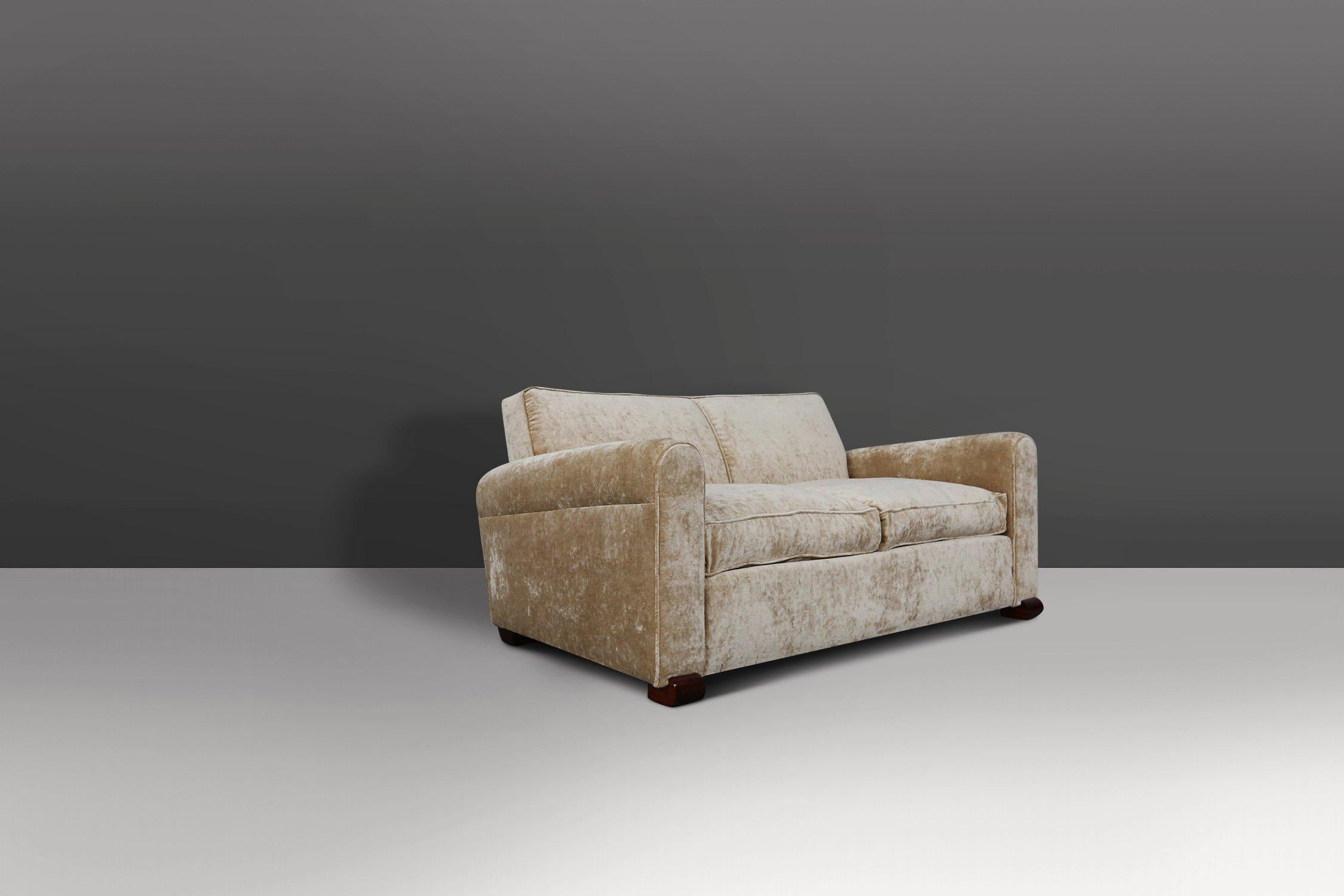 Juego de 3 sillones Art Déco de terciopelo de Jules Leleu, años 30 en venta 5