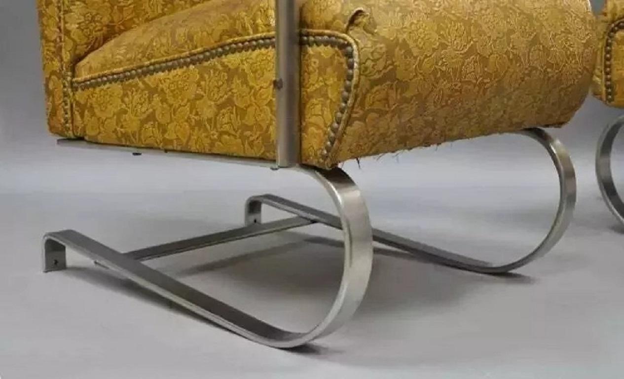 Sconosciuto Lloyds Art Deco in stile Kem Weber in acciaio cromato - una coppia in vendita