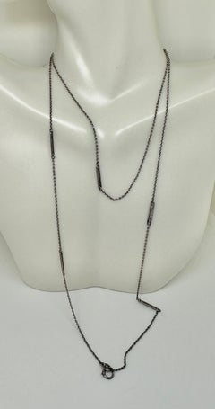 Art Deco Locket Pendant Chain Necklace Sterling Silver 30 Inch