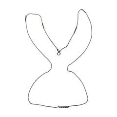 Antique Art Deco Locket Pendant Chain Necklace Sterling Silver 30 Inch