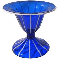 Art Deco Loetz Ausfuehrung 157 Vase in Blue and White by Michael Powolny