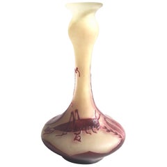 Art Deco Loetz, Richard, Cameo Grasshopper Vase