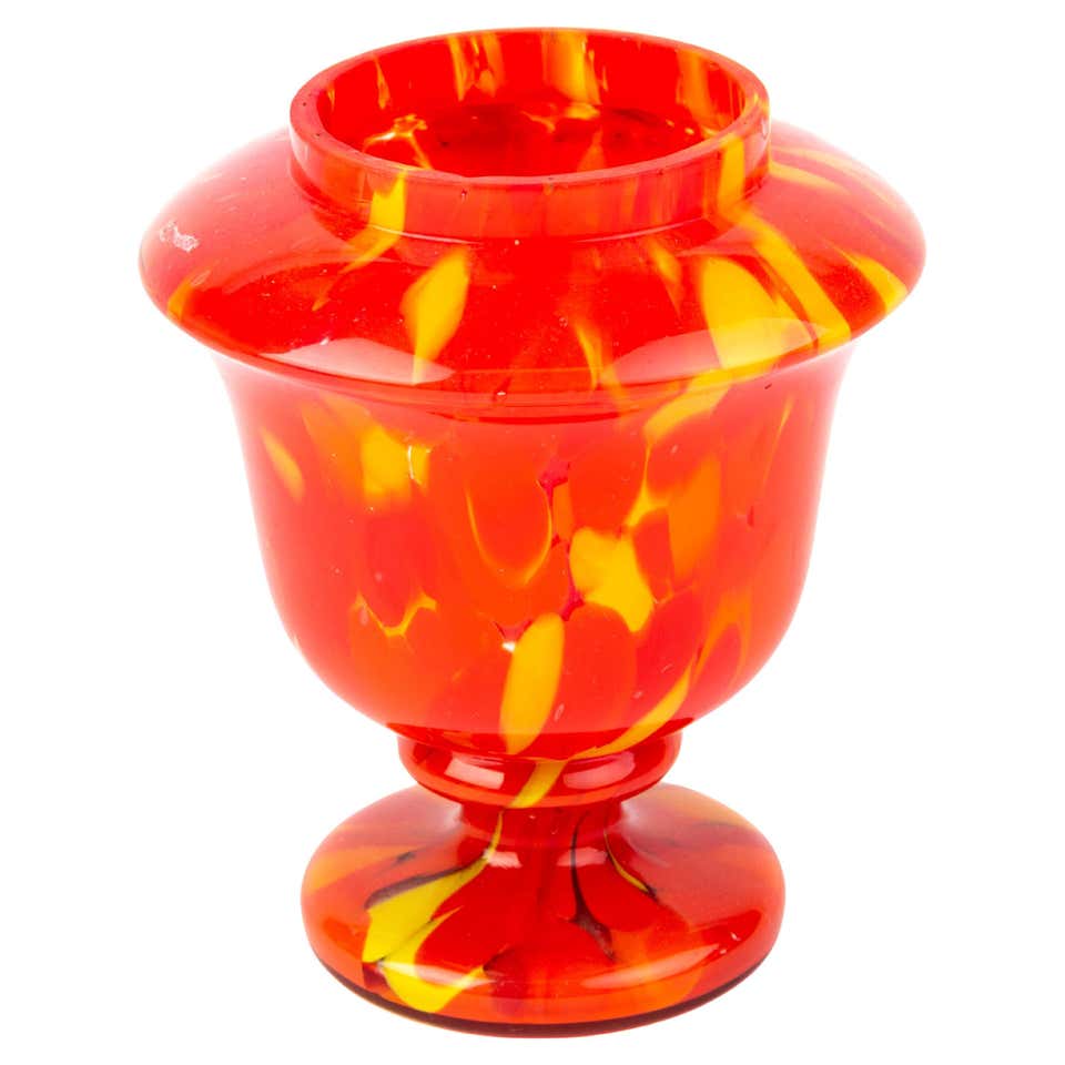 Splatter Glass Art Deco Kralik Ernst Steinwald Tango Splatter Glass Layered Vase For ...