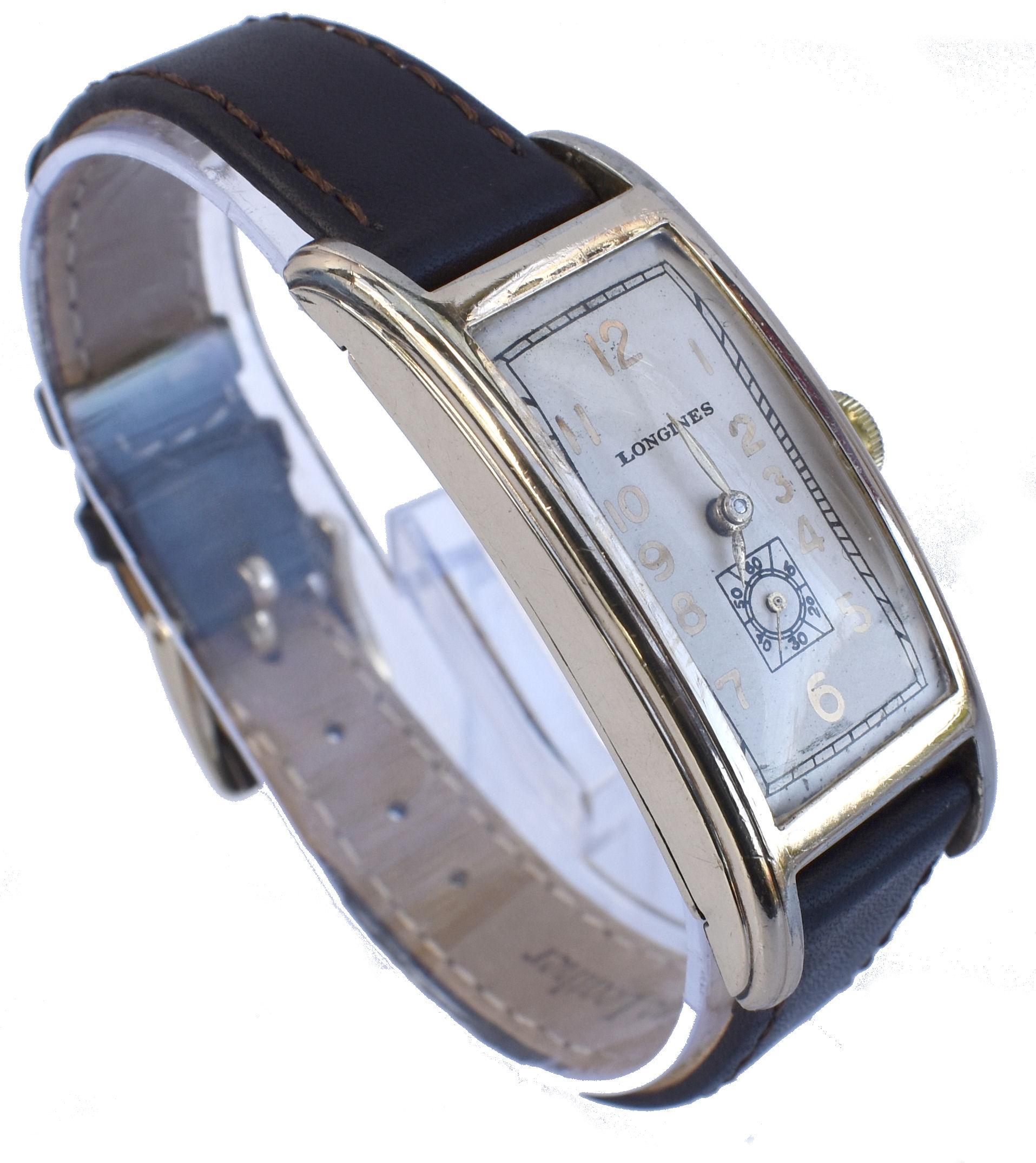 Art Deco Longines Gentleman's 10k Gold Filled Watch, circa 1936, Fully Serviced 3