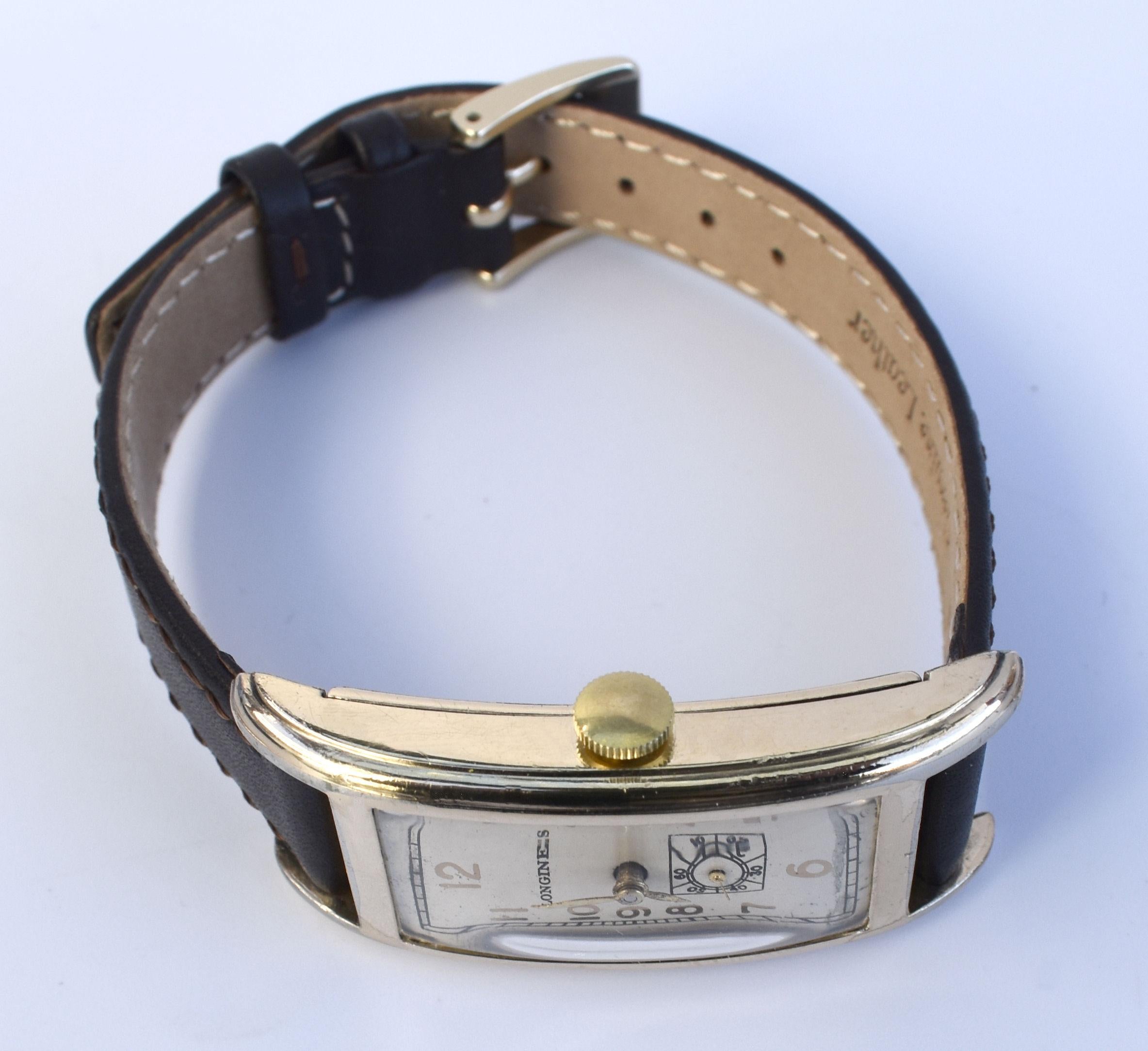 Art Deco Longines Gentleman's 10k Gold Filled Watch, circa 1936, Fully Serviced 8