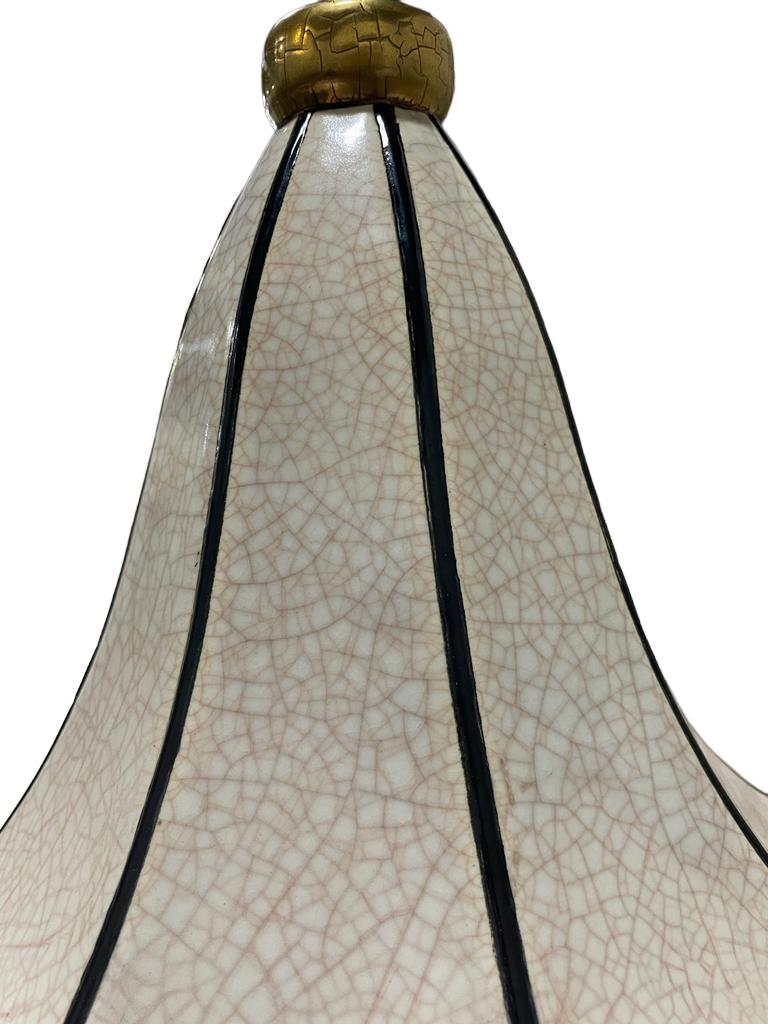 Art-deco Longwy Emaille Vase 'Fougeres' Dekor D5025 im Angebot 2