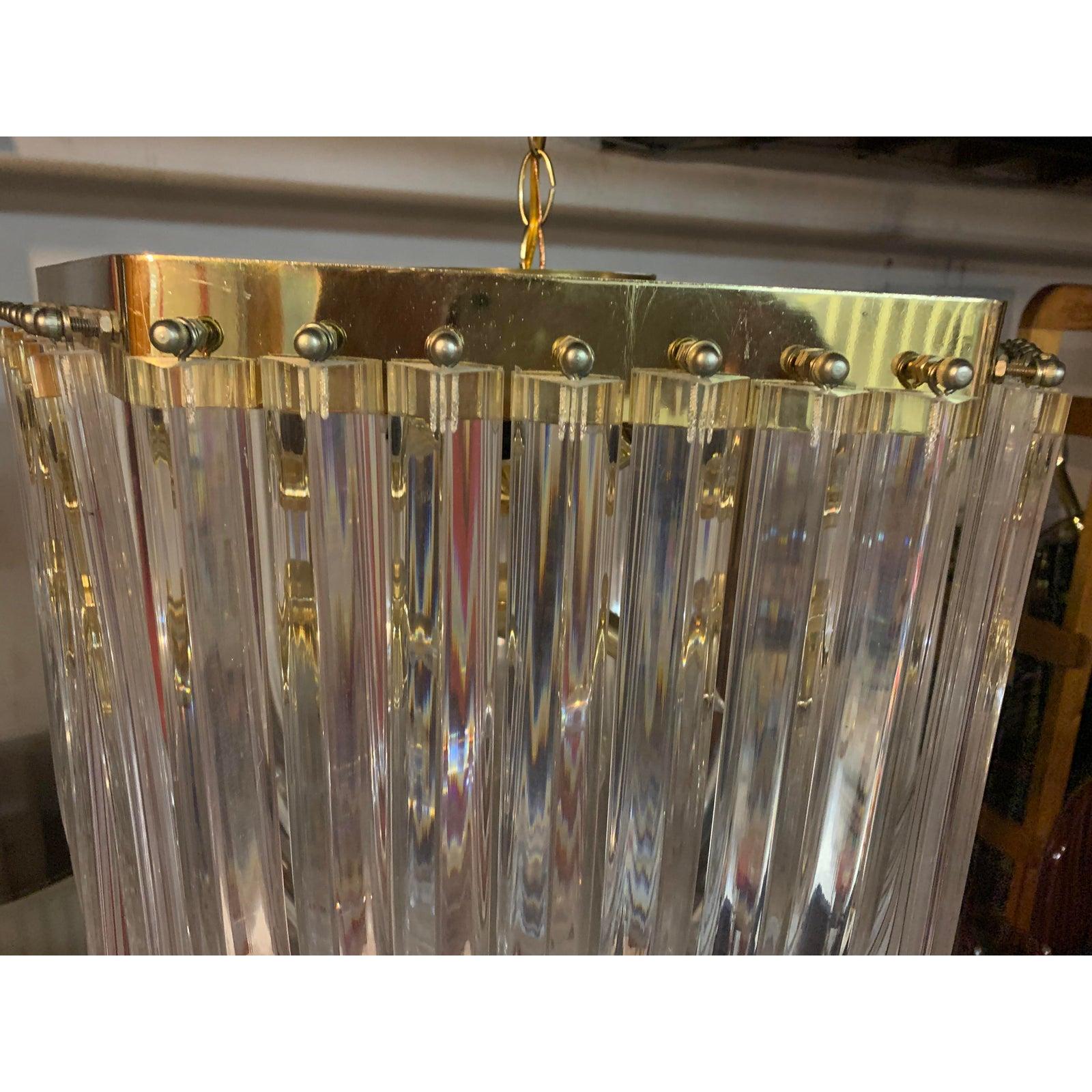 Hand-Crafted Art Deco Looped-Acrylic Chandelier, 1970's Eichholtz Hyeres