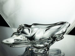 Art Deco Loraine Crystalerie Glass Centerpiece, 1950s, France