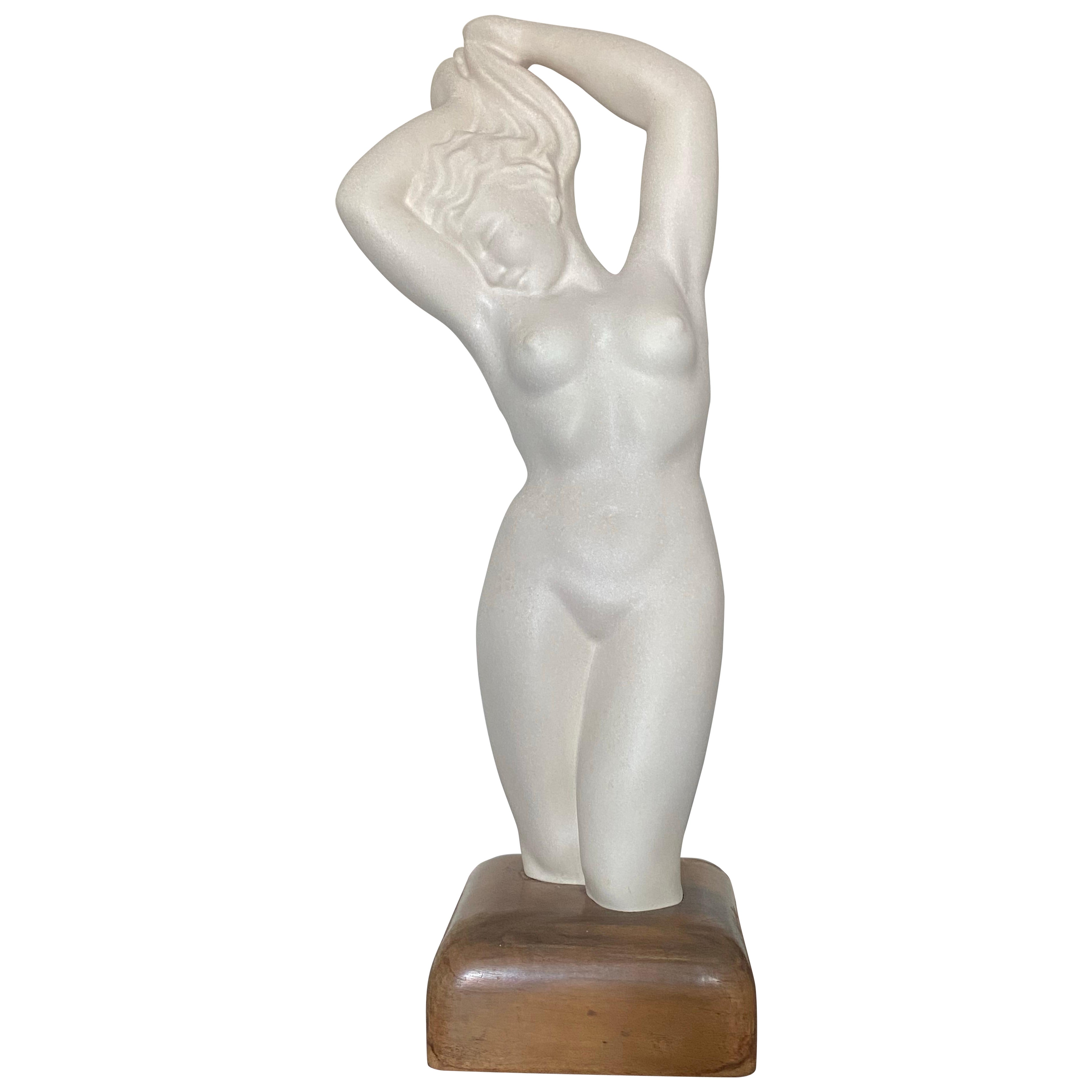 Art Deco Louis Giraud Nude Ceramic / Pottery "Swimmer" Sculpture Vallauris 1940s en vente