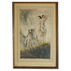 Art Deco Louis Icart Signed Etching “The Joy Of Life” with Windmill Seal c1929