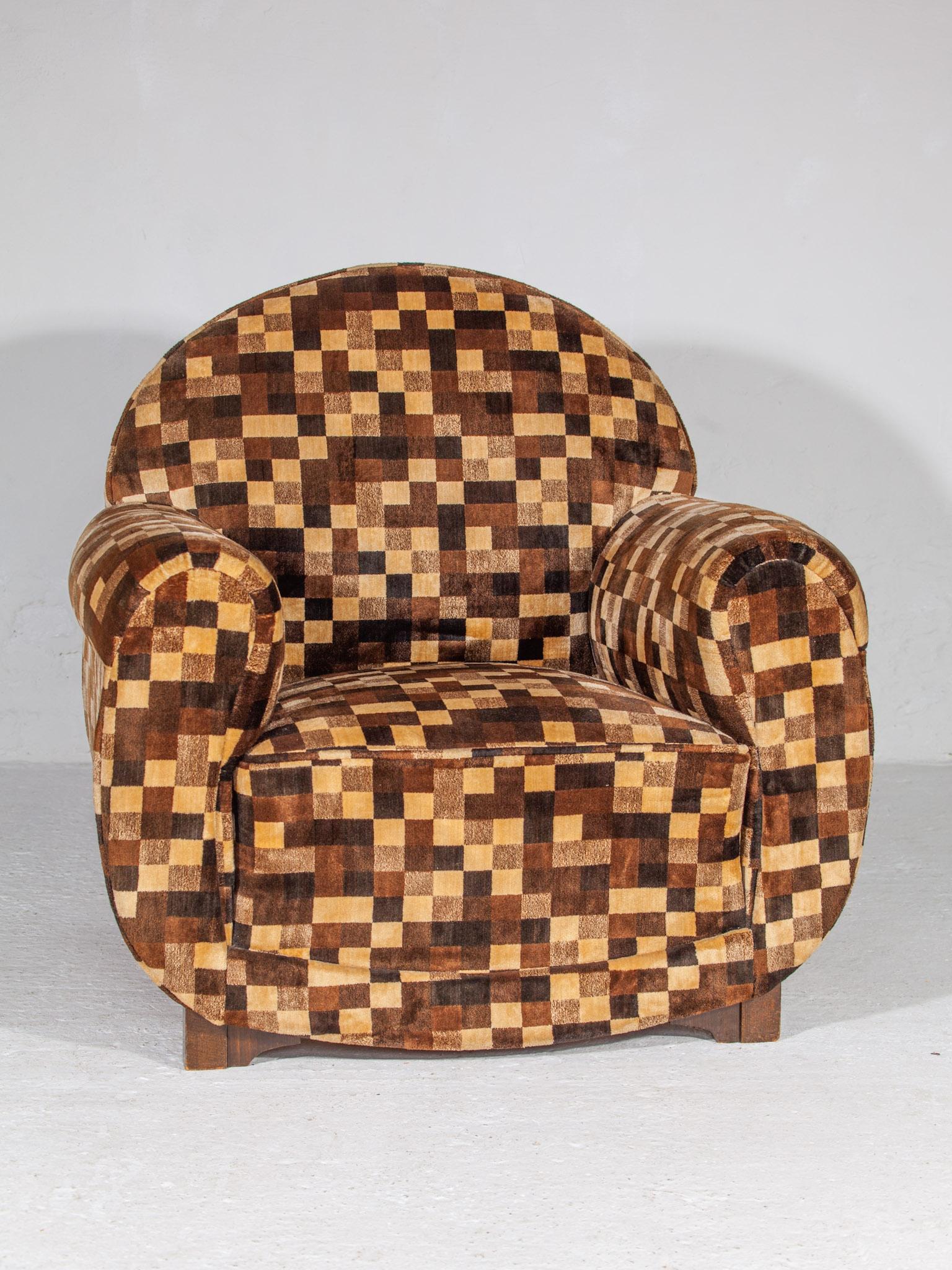 French Art Deco Lounge Chair For Sale