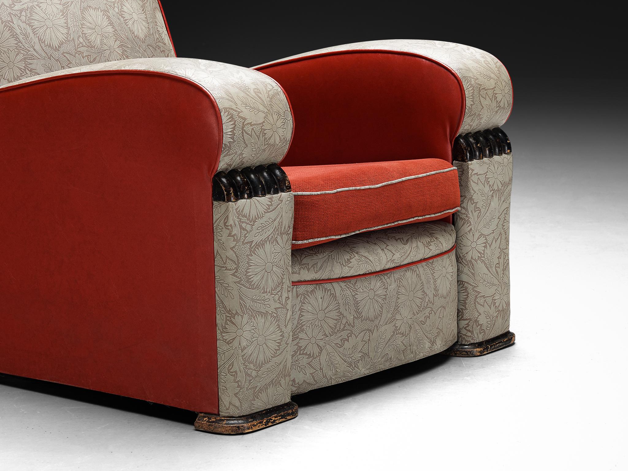 Europeo Sedia da salotto Art Decor con tappezzeria decorativa in vendita
