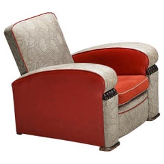 Art Deco Lounge Chair in Decorative Upholstery