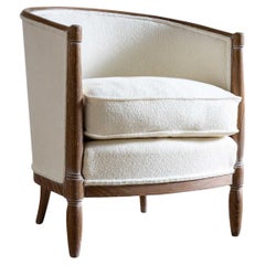 Art Deco Lounge Chair in limed Oak, France, around 1920