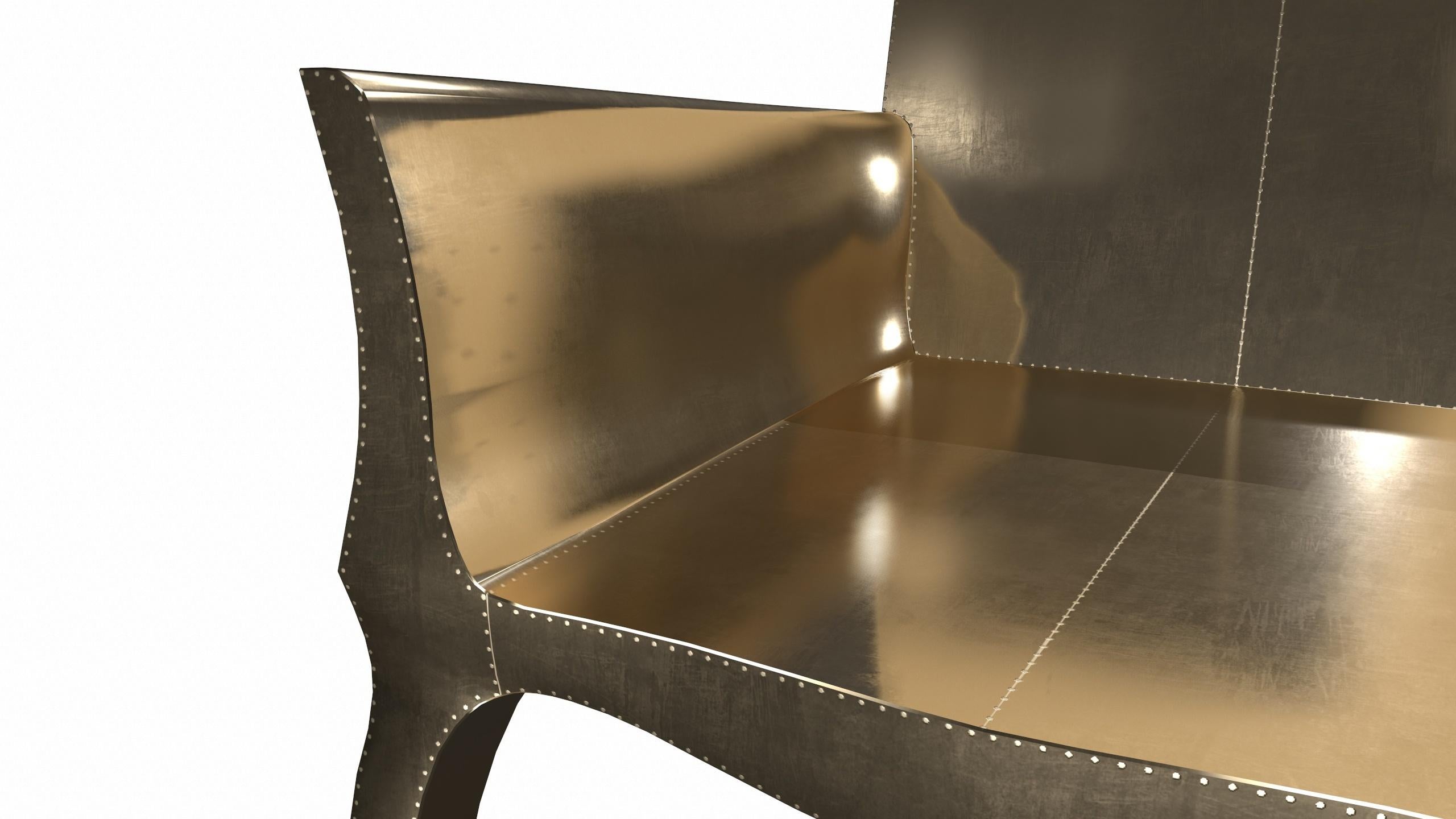 Autre Fauteuil de salon Art déco en laiton lisse de Paul Mathieu pour S. Odegard en vente