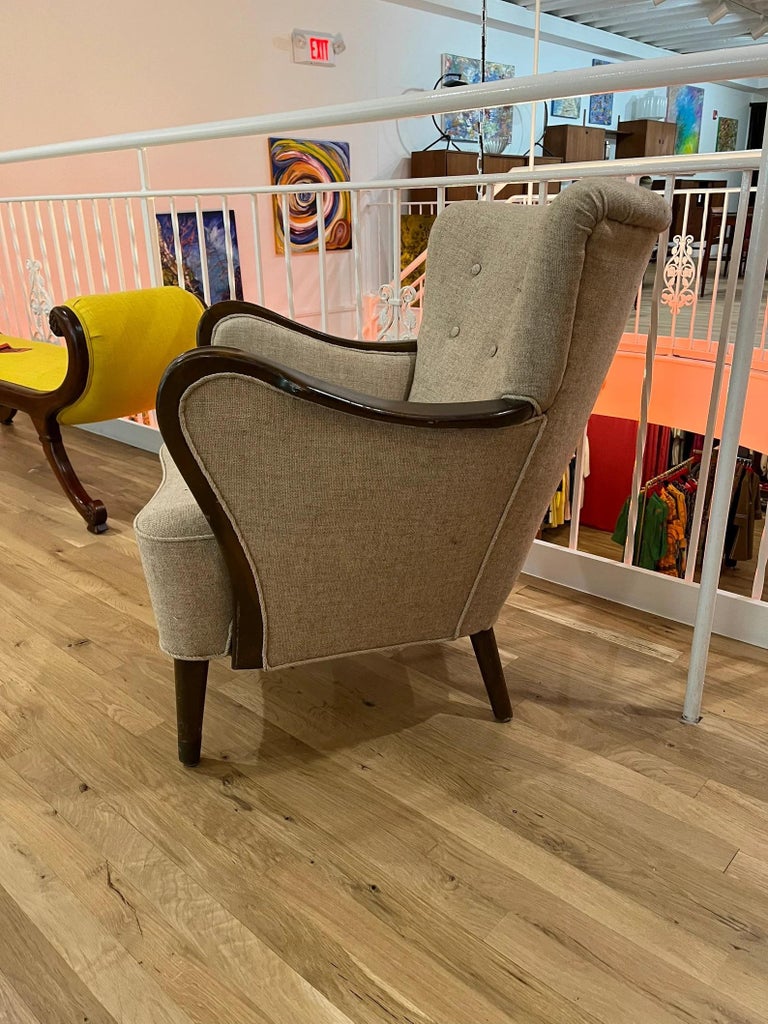 Art Deco Lounge Chair Original Upholstery, 1950s For Sale at 1stDibs