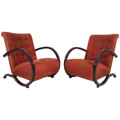 Art Deco Lounge Chairs, 1940s, Set of 2