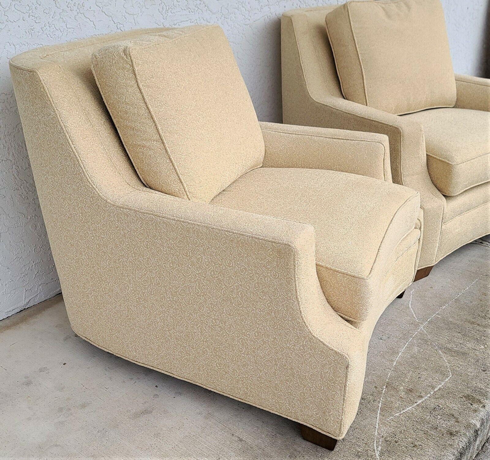 Fabric Art Deco Lounge Chairs by Century Furniture For Sale
